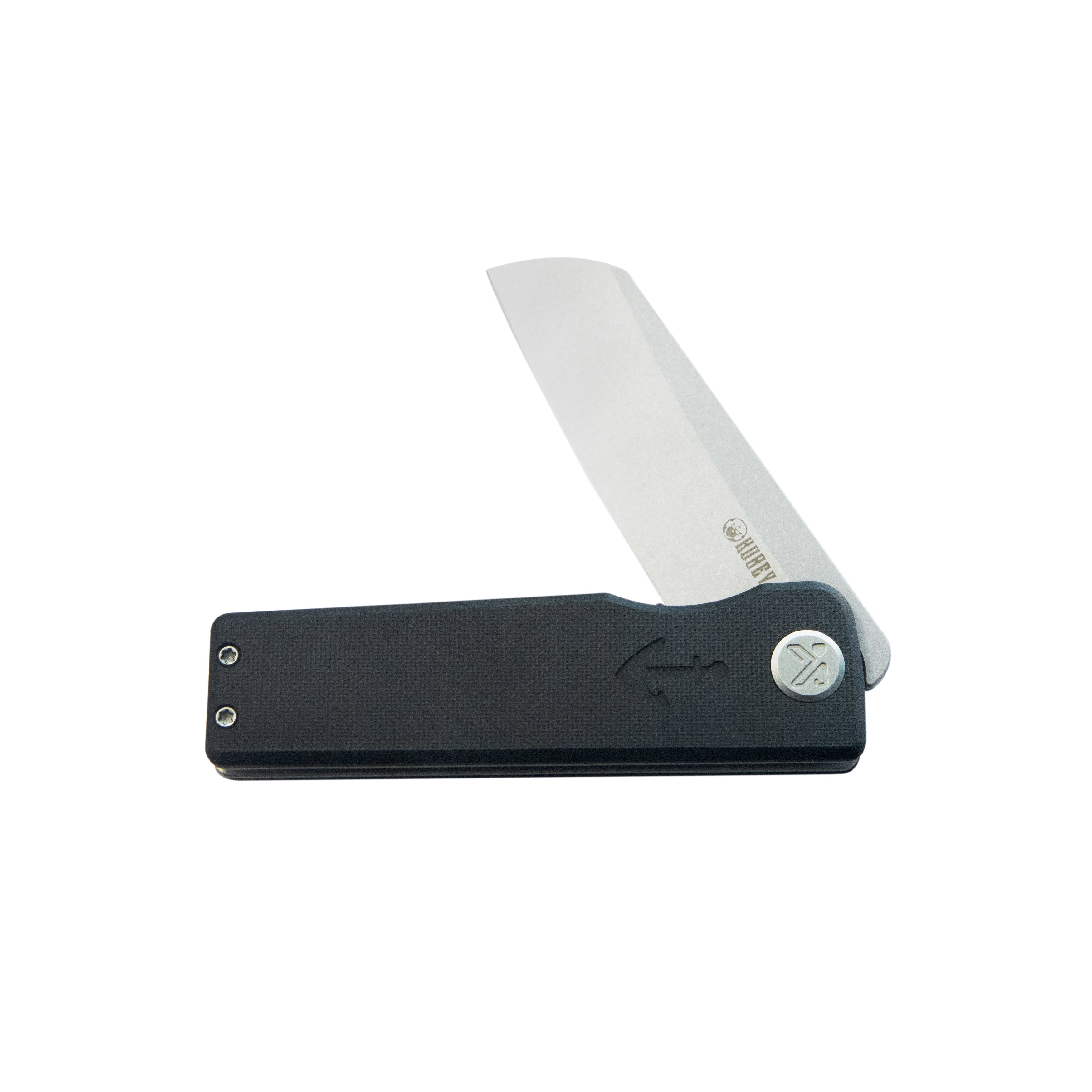 Kubey Sailor Liner Lock Flipper Outdoor Folding Knife Black G10 Handle 3.11" Stonewash 14C28N Blade KU317H