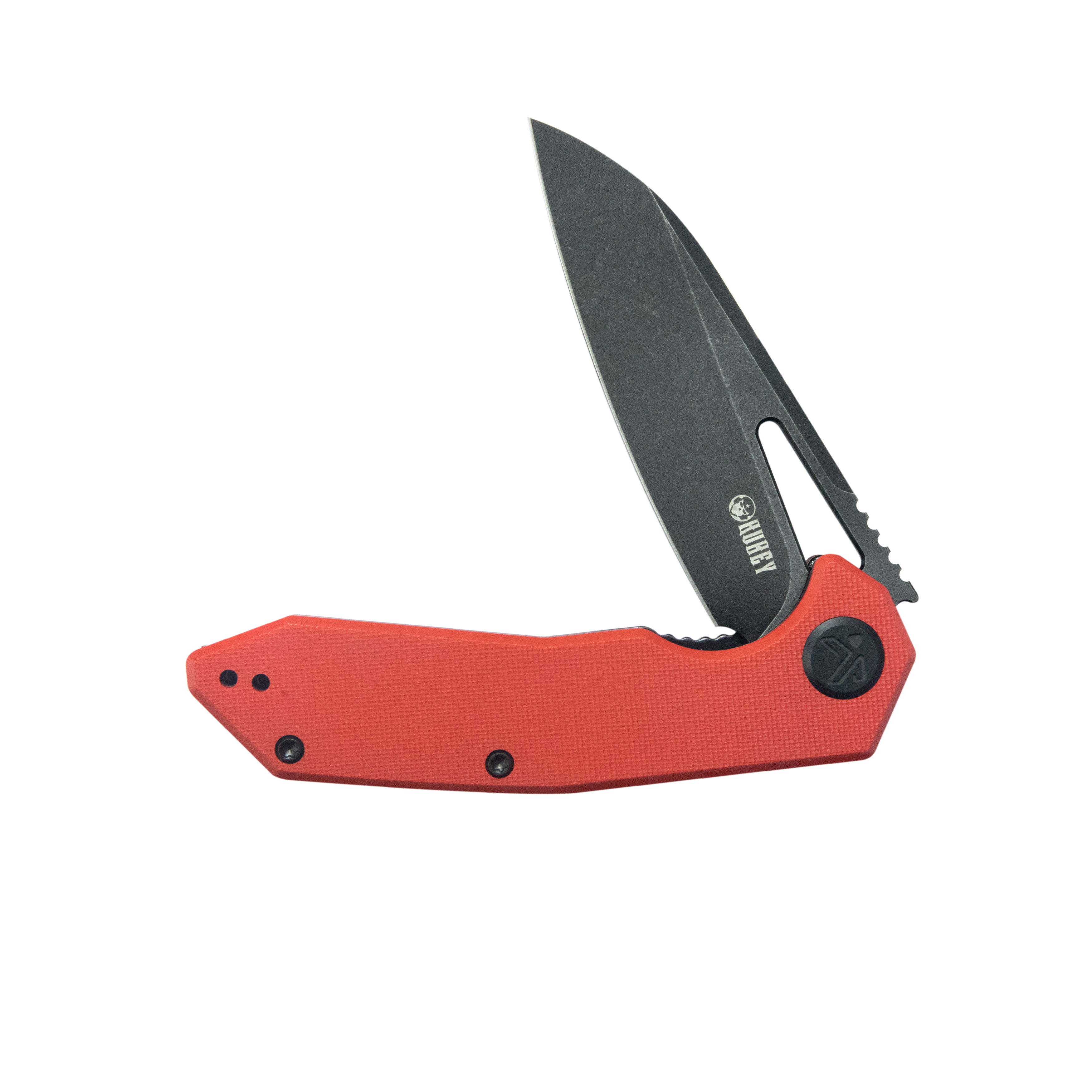 Kubey Vagrant Liner Lock Folding Knife Red G10 Handle 3.1" Blackwash 14C28N KU291K