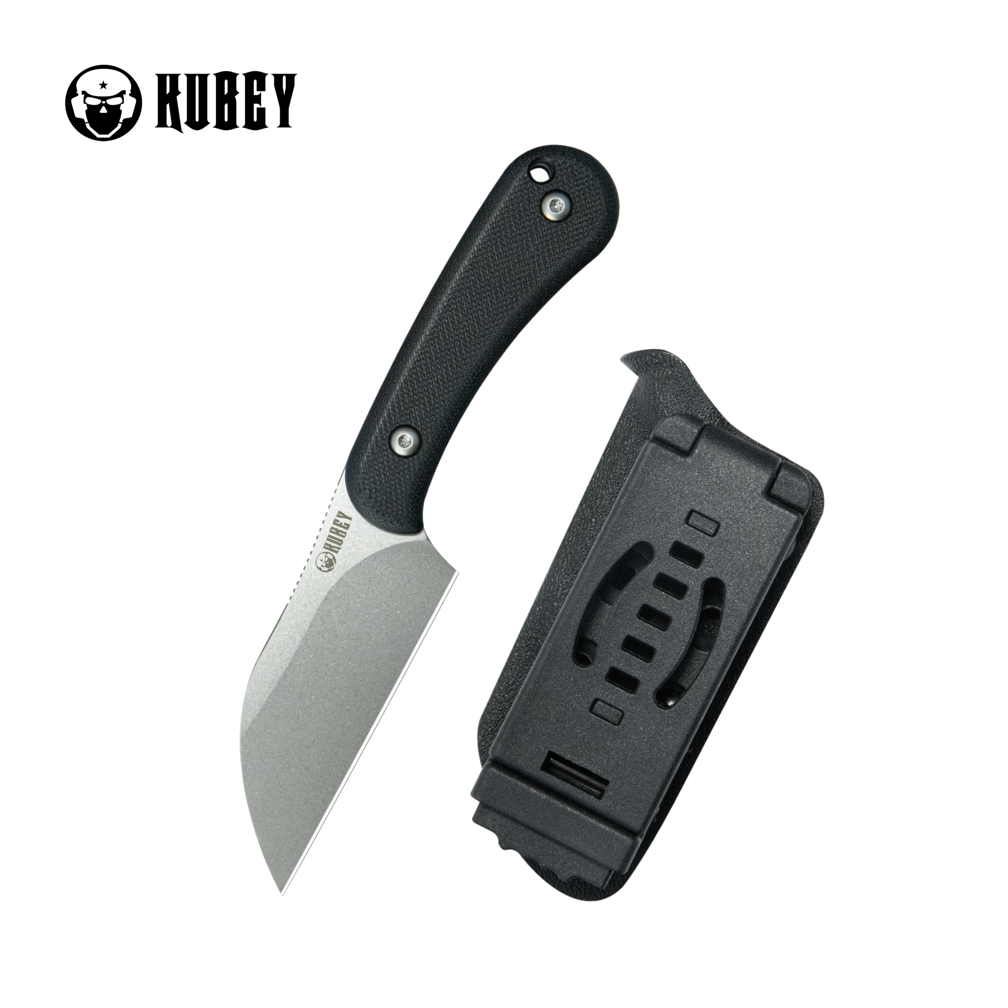 Kubey Rockhopper Fixed Blade Knife Black G10 Handle 2.60" Beadblast 14C28N KU412A