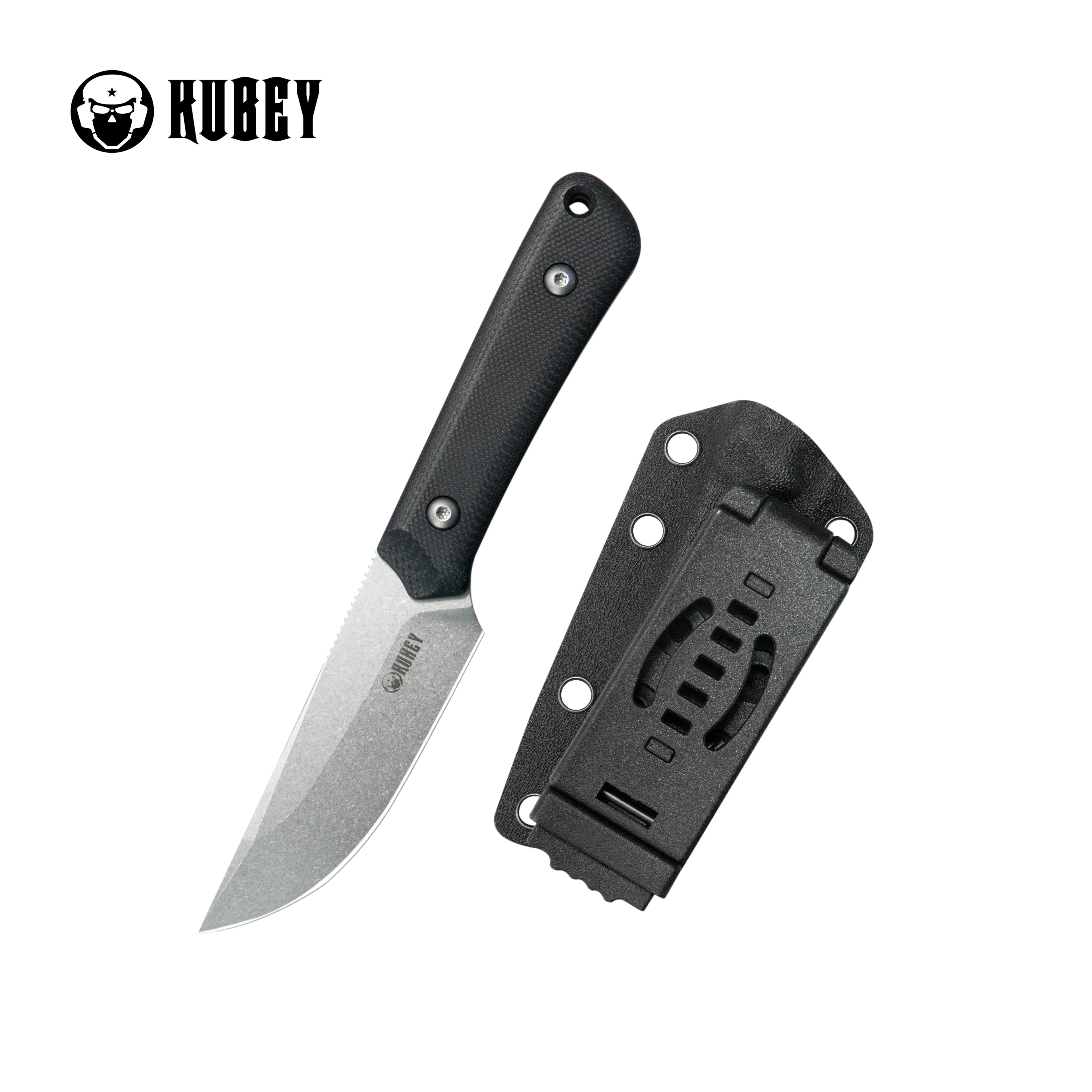 Kubey Thorn Fixed Blade Knife Black G10 Handle 2.8