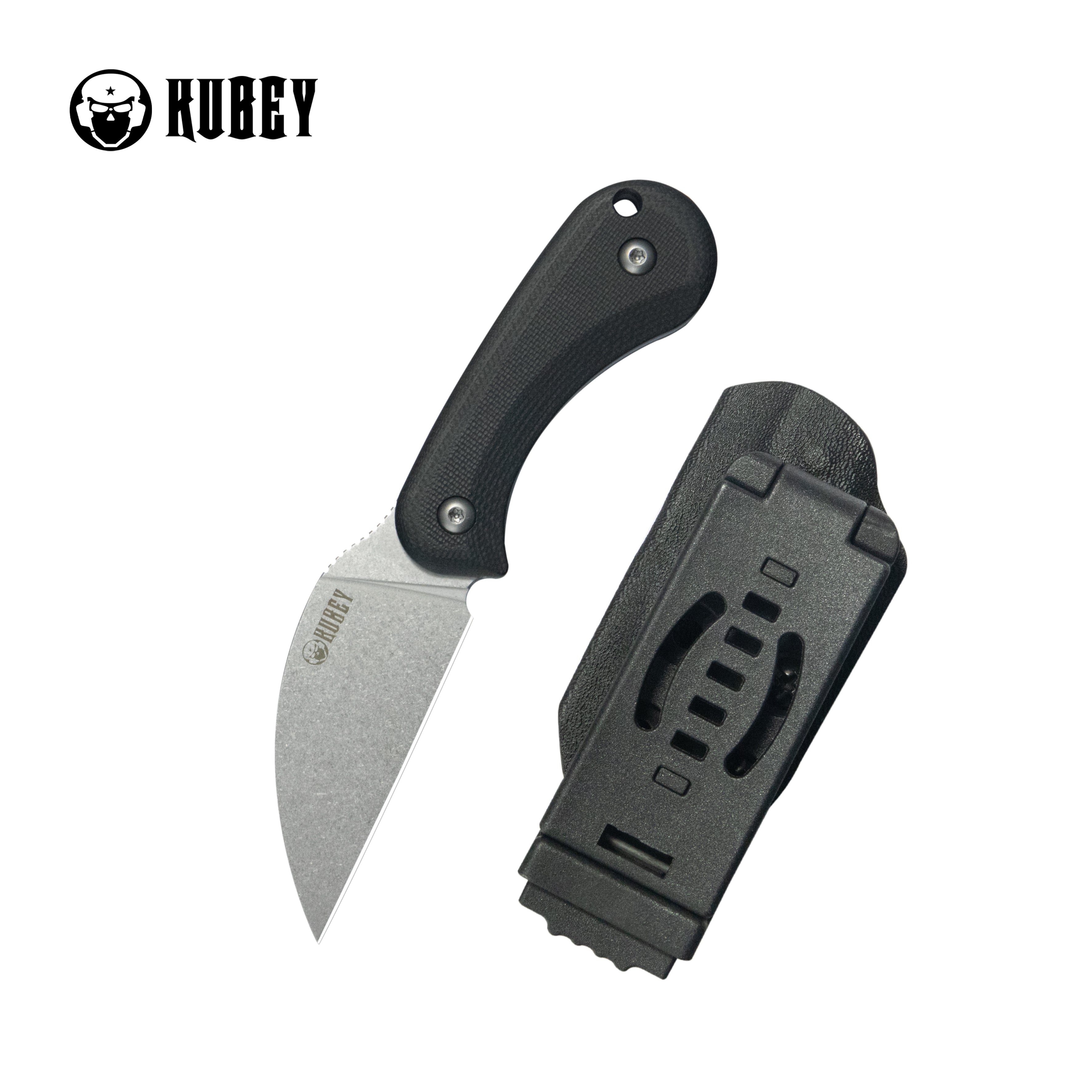 Kubey Pixie Fixed Blade Knife Black G-10 Handle 2.36" Beadblast 14C28N Blade KU424A