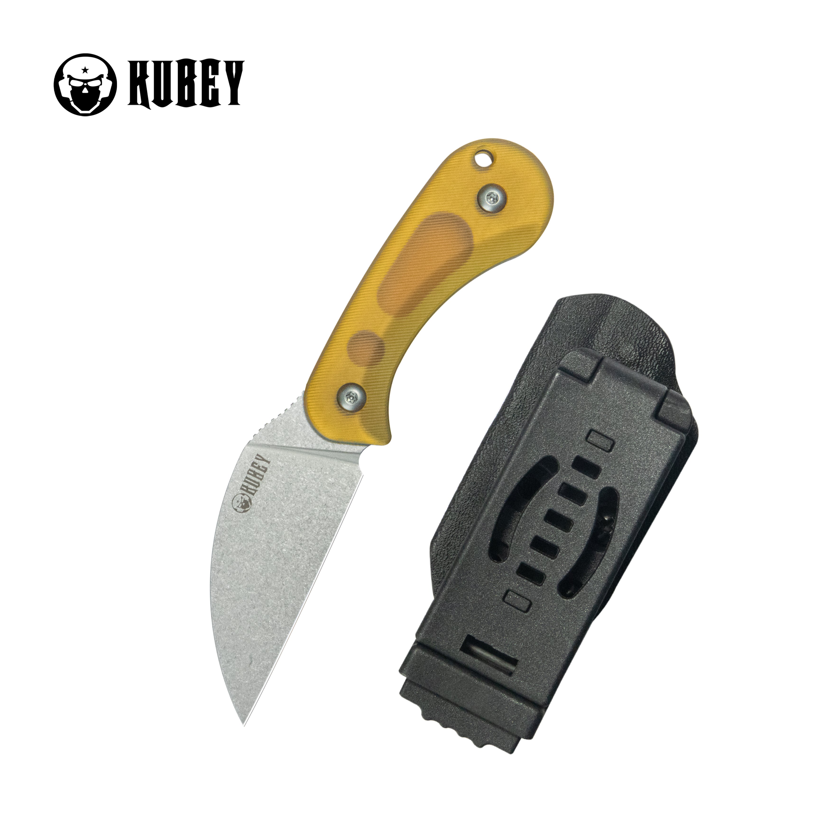 Kubey Pixie Fixed Blade Knife Ultem Handle 2.36" Beadblast 14C28N Blade KU424C