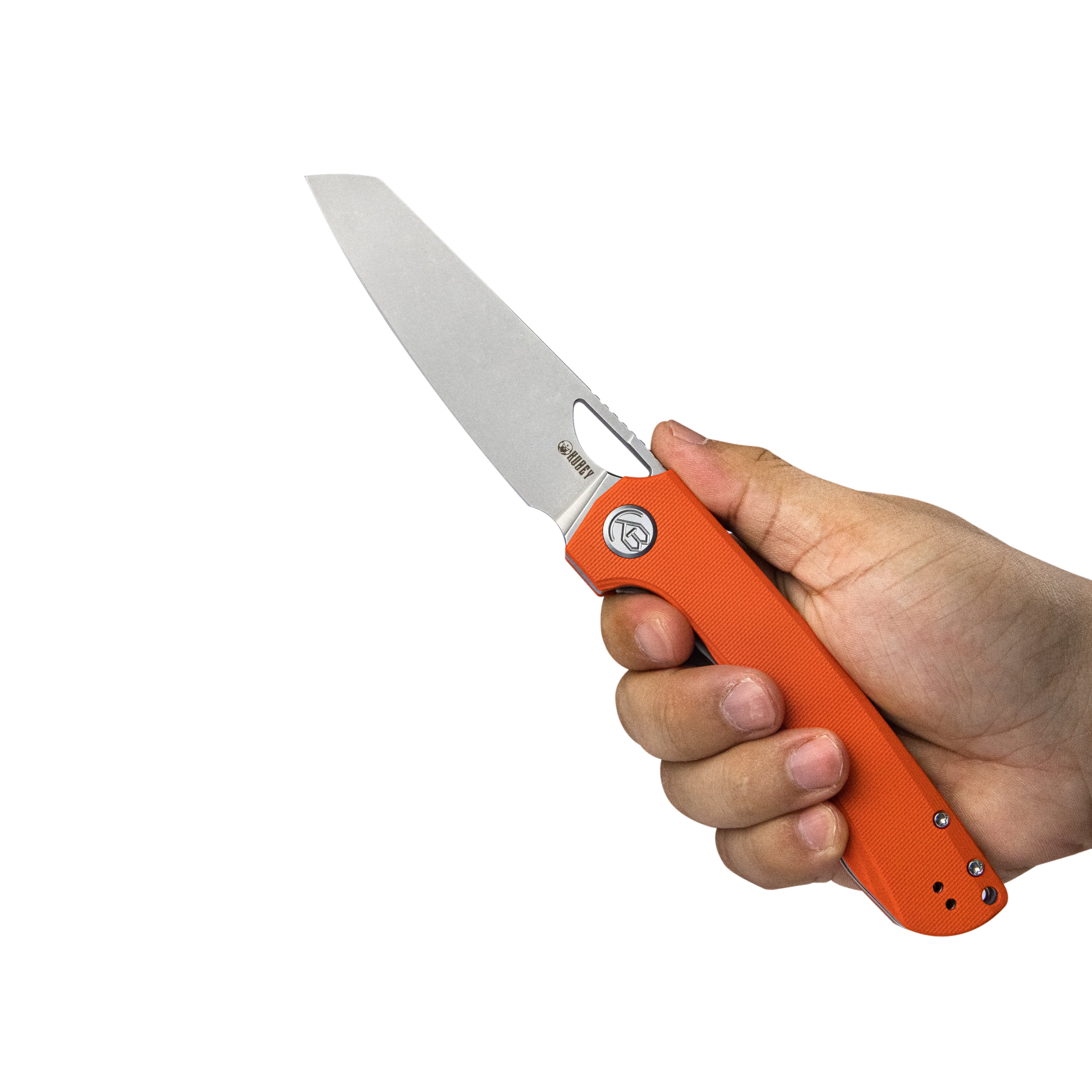 Elang Liner Lock Folding Knife Orange G10 Handle 3.94" Bead Blasted Sheepsfoot AUS-10 KU365A