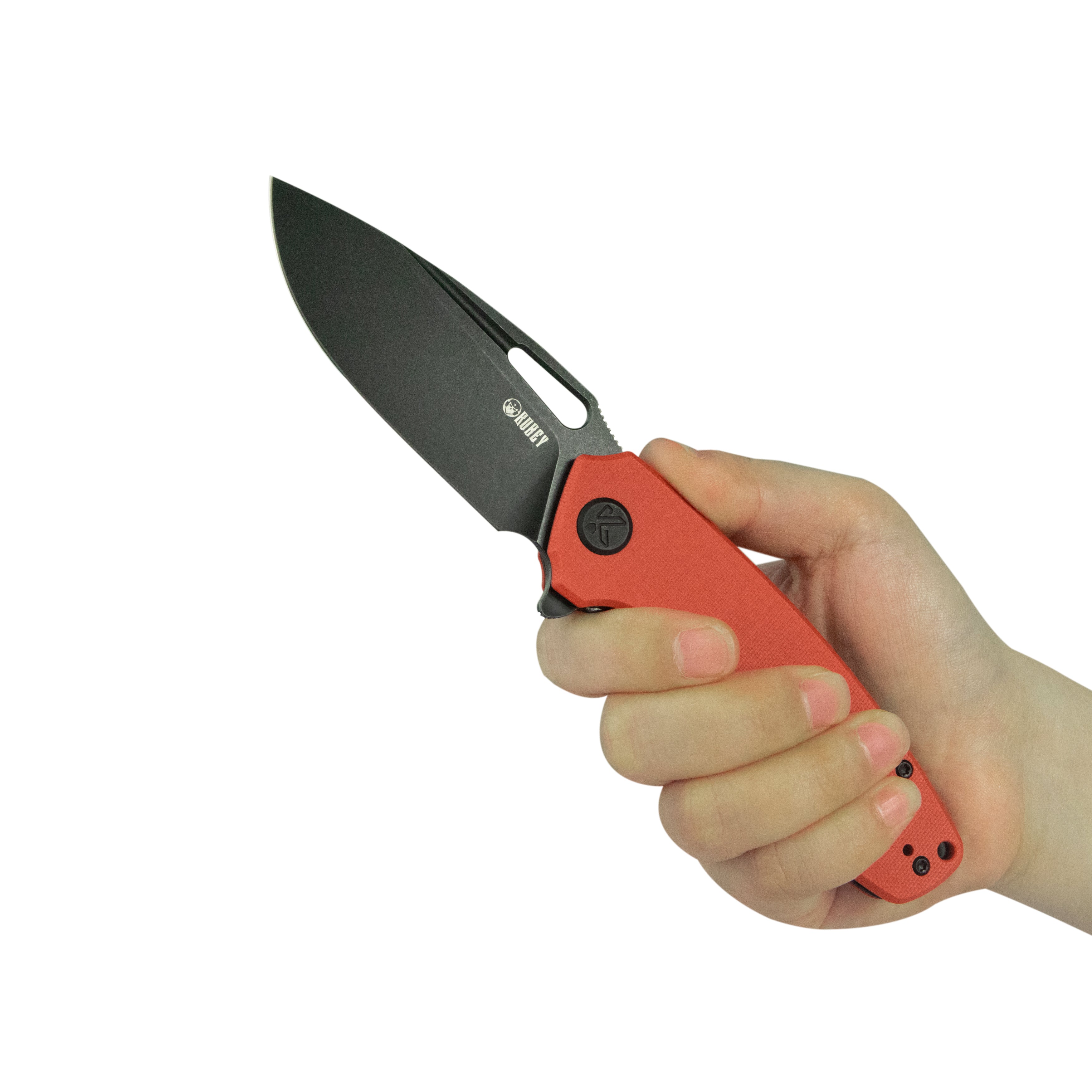 Tityus Liner Lock Flipper Folding Knife Red Handle 3.39" Blackwash 14C28N KU322Y