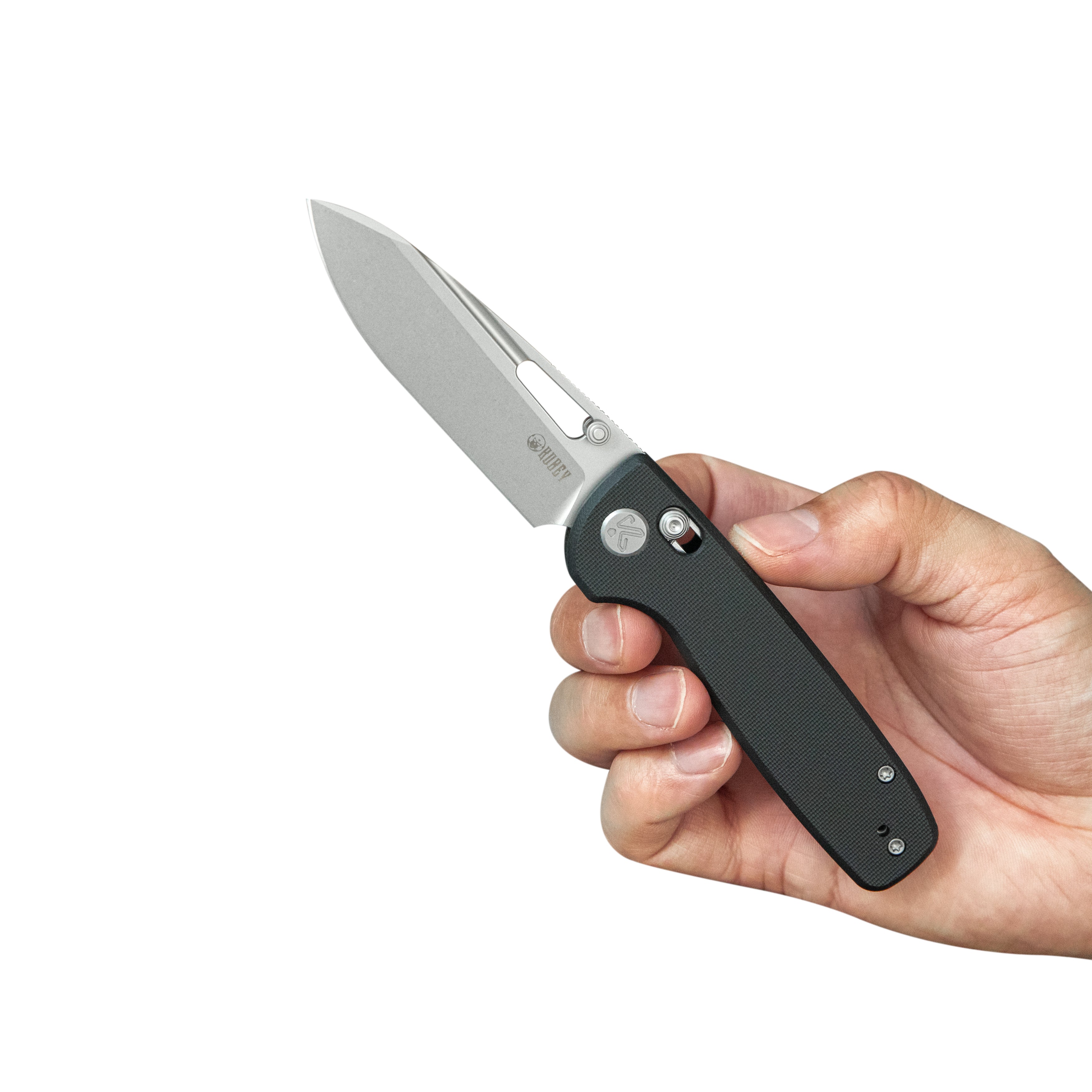 Kubey Bluff Axis lock Everyday Carry Folding Knife Black G10 Handle 3.19" Sandblast 14C28N KU248F