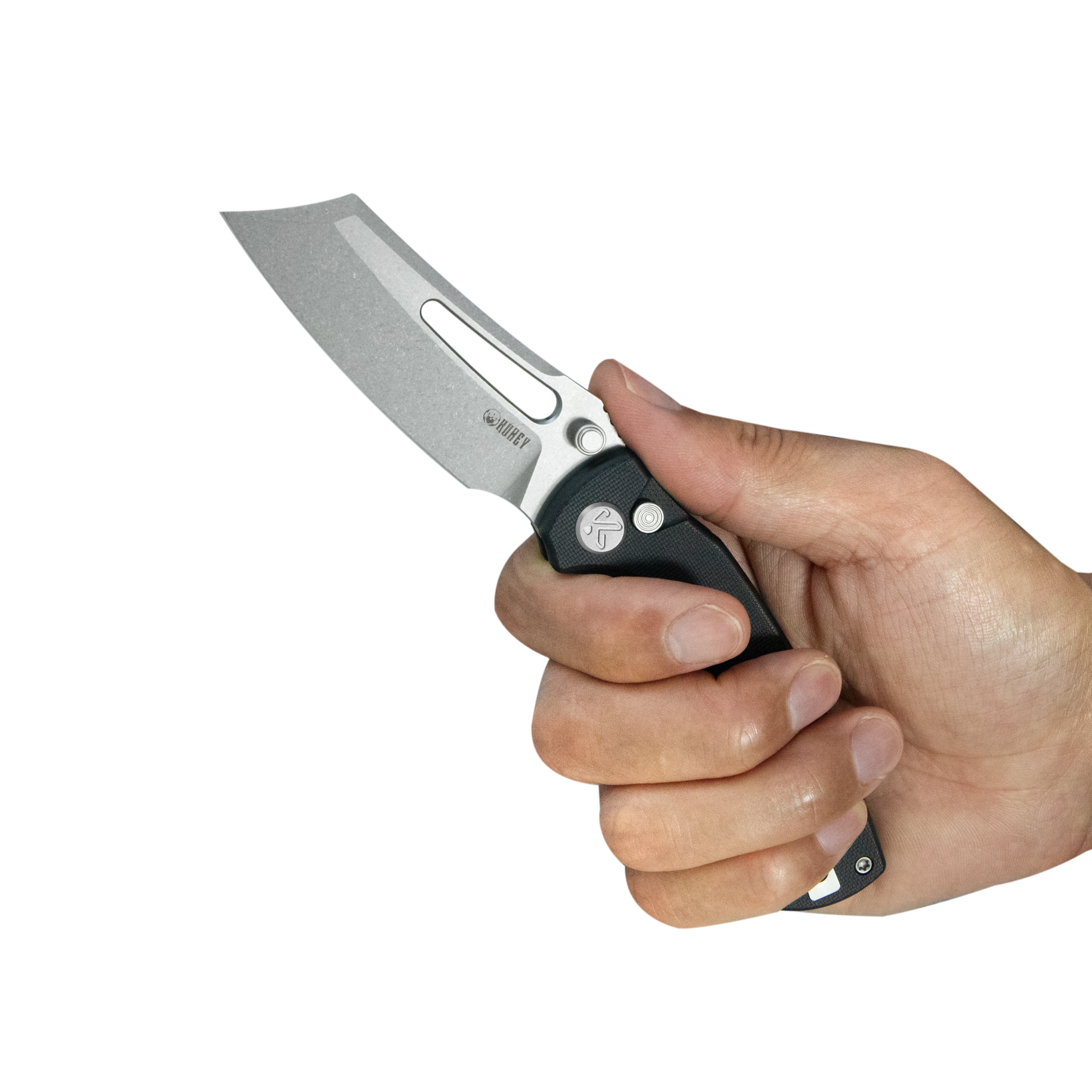 Kubey Dheo EDC Folding Knife Black G-10 Handle 3.15" Beadblast Sandvik 14C28N Blade Knife KU378A