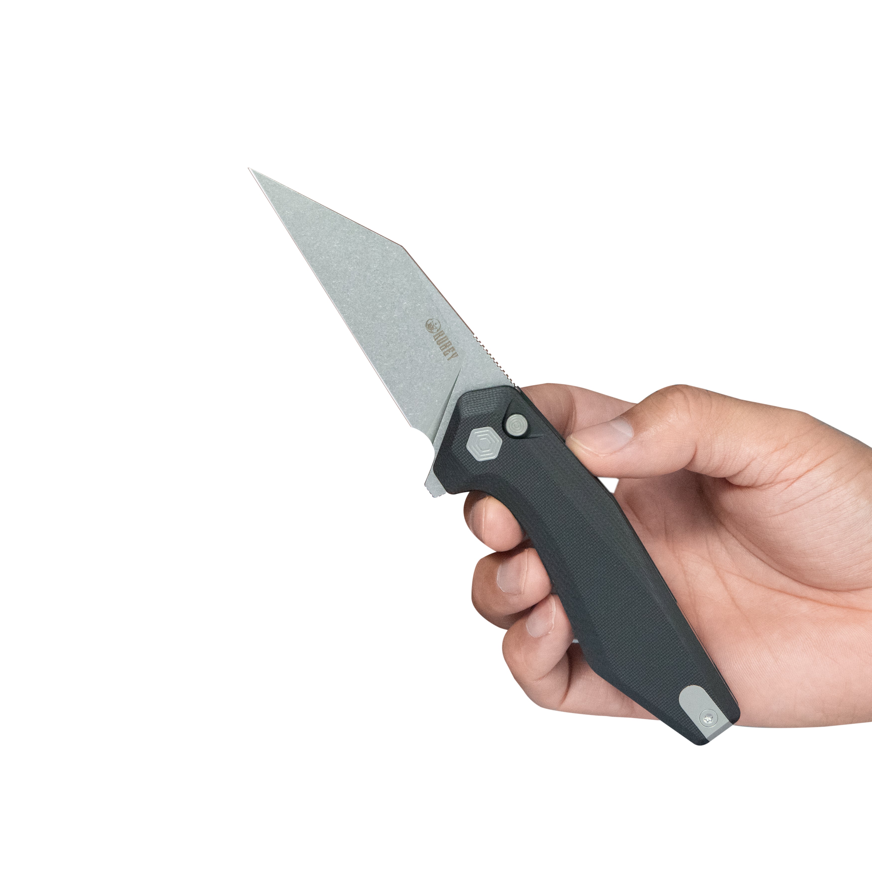 Kubey Fenrir Folding Knife Black G-10 Handle 3.27'' Stonewashed 14C28N Blade KU393A