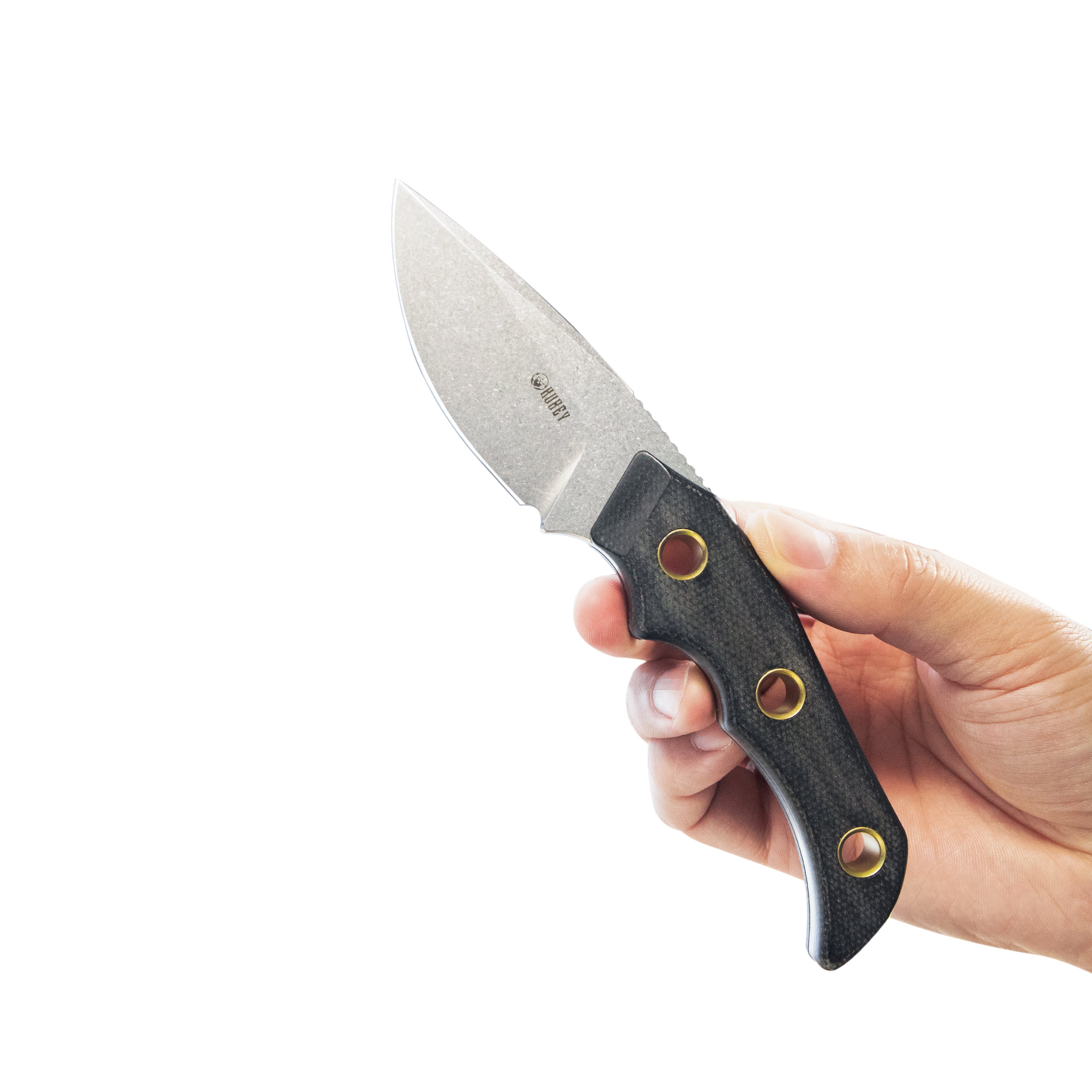 Mikkel Willumsen Design Blade Hunter Drop Point Fixed Blade Knife Black Micarta Handle 2.95''Beadblast 14C28N KU376A