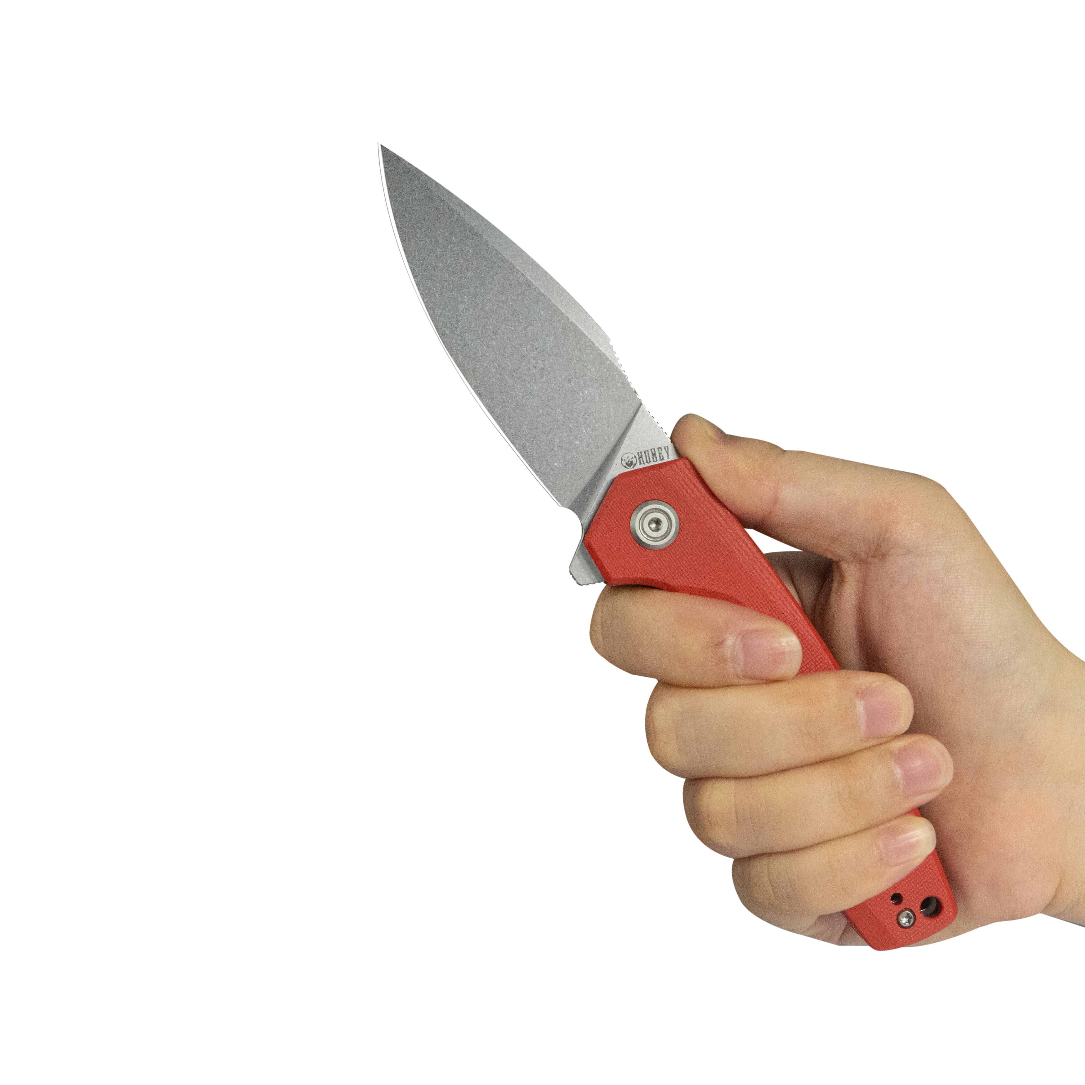 Calyce Liner Lock Flipper Folding Knife Red G10 Handle 3.27" Bead Blasted 14C28N KU901V