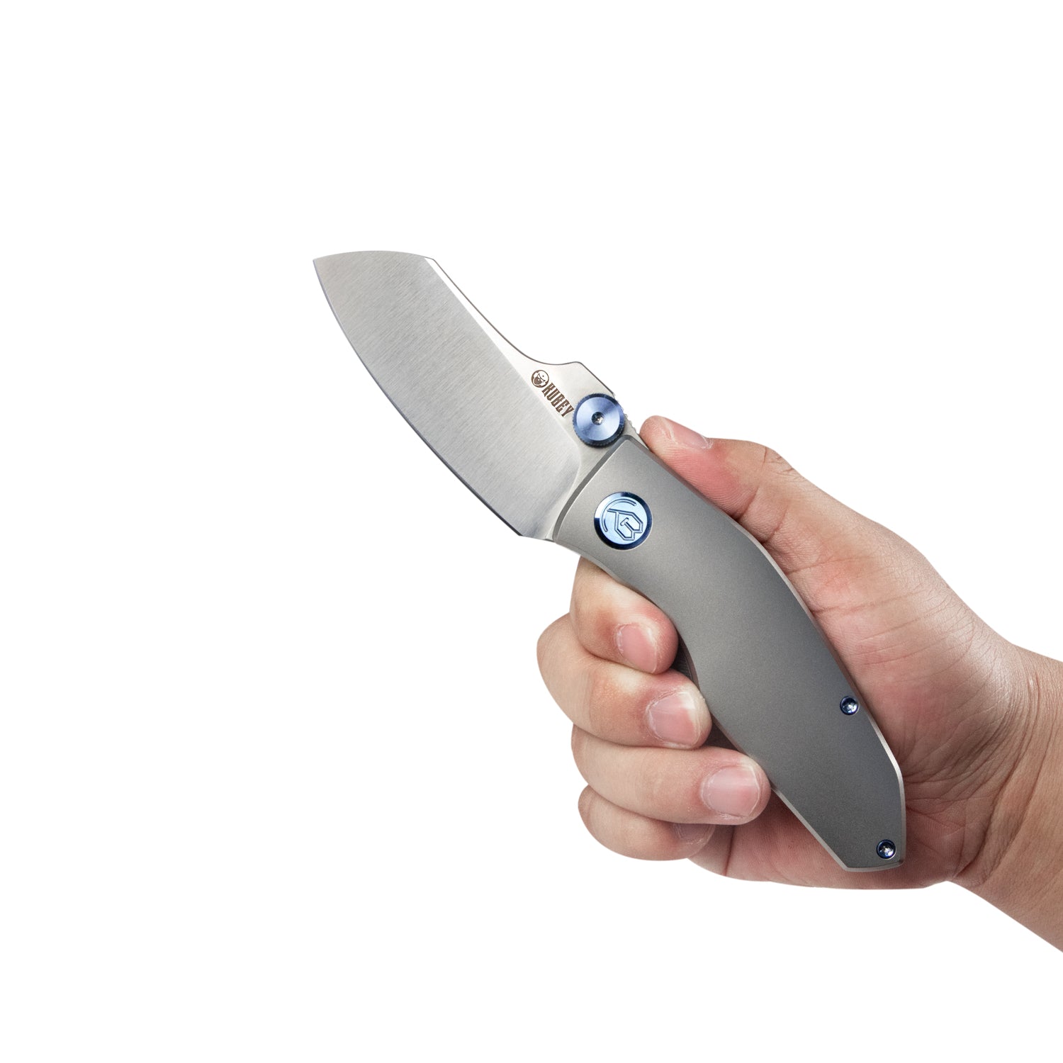 Kubey Monsterdog Frame Lock Dual Thumb Studs Folding Knife Titanium Handle 2.95" Stain M390 KB285C