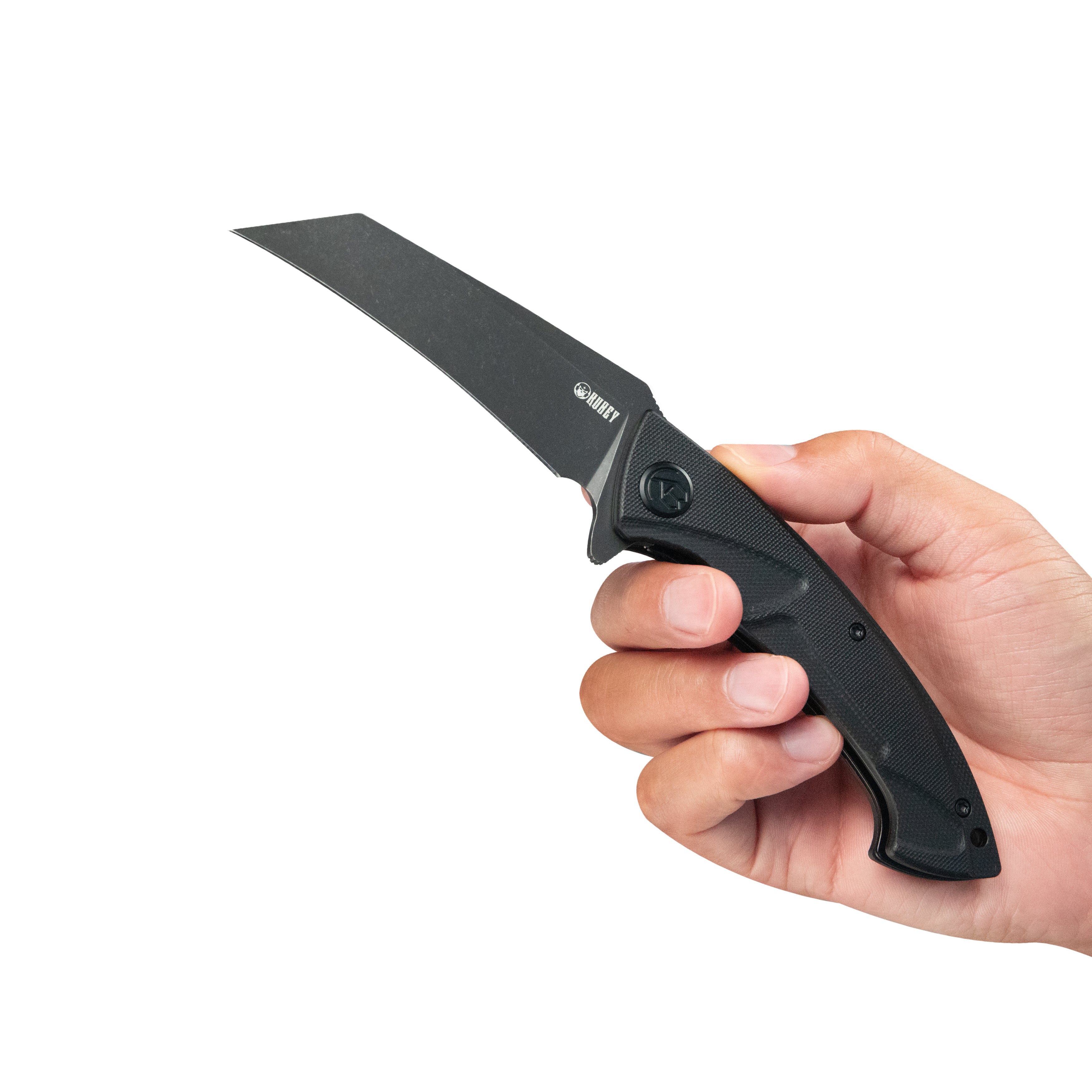 Kubey Anteater Liner Lock Folding Knife Black G10 Handle 3.5" Blackwash 14C28N KU212D