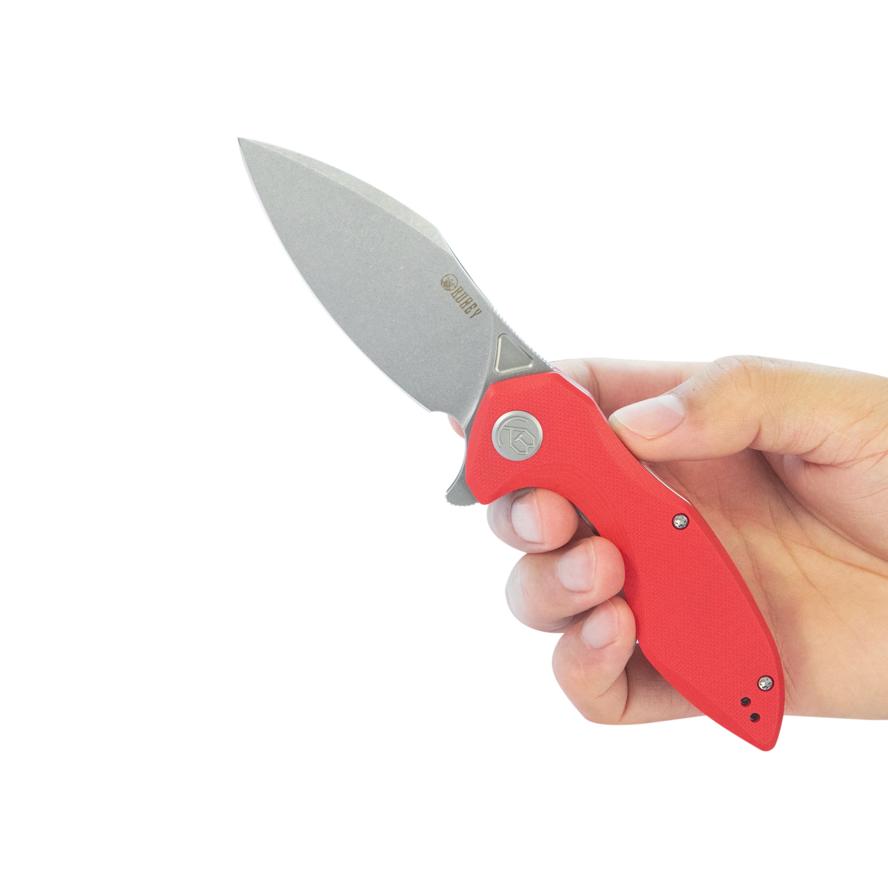 Kubey Noble Flipper Folding Knife Red G10 Handle 3.15" Beadblast 14C28N KU236L