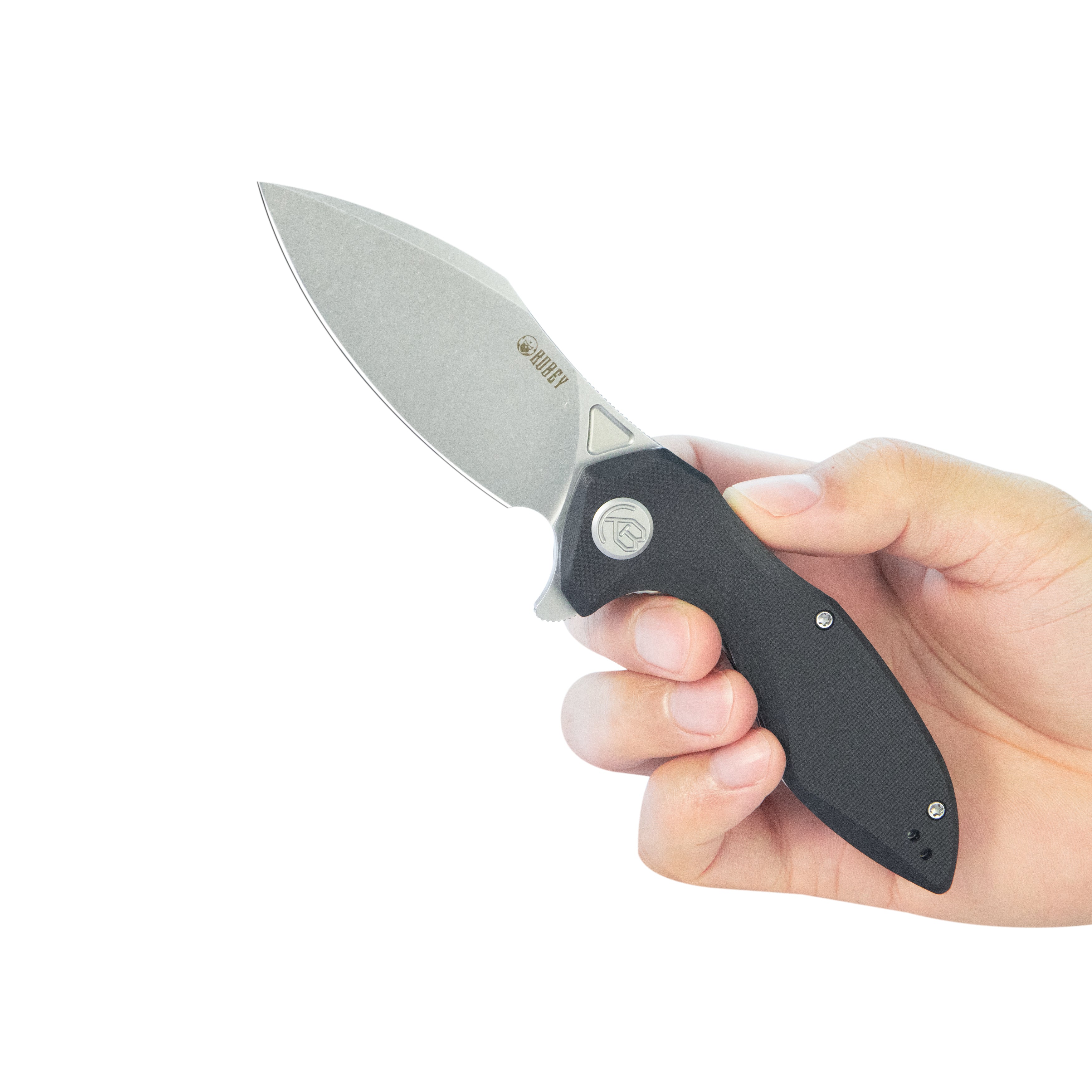 Kubey Noble Flipper Folding Knife Black G10 Handle 3.15" Beadblast 14C28N KU236K
