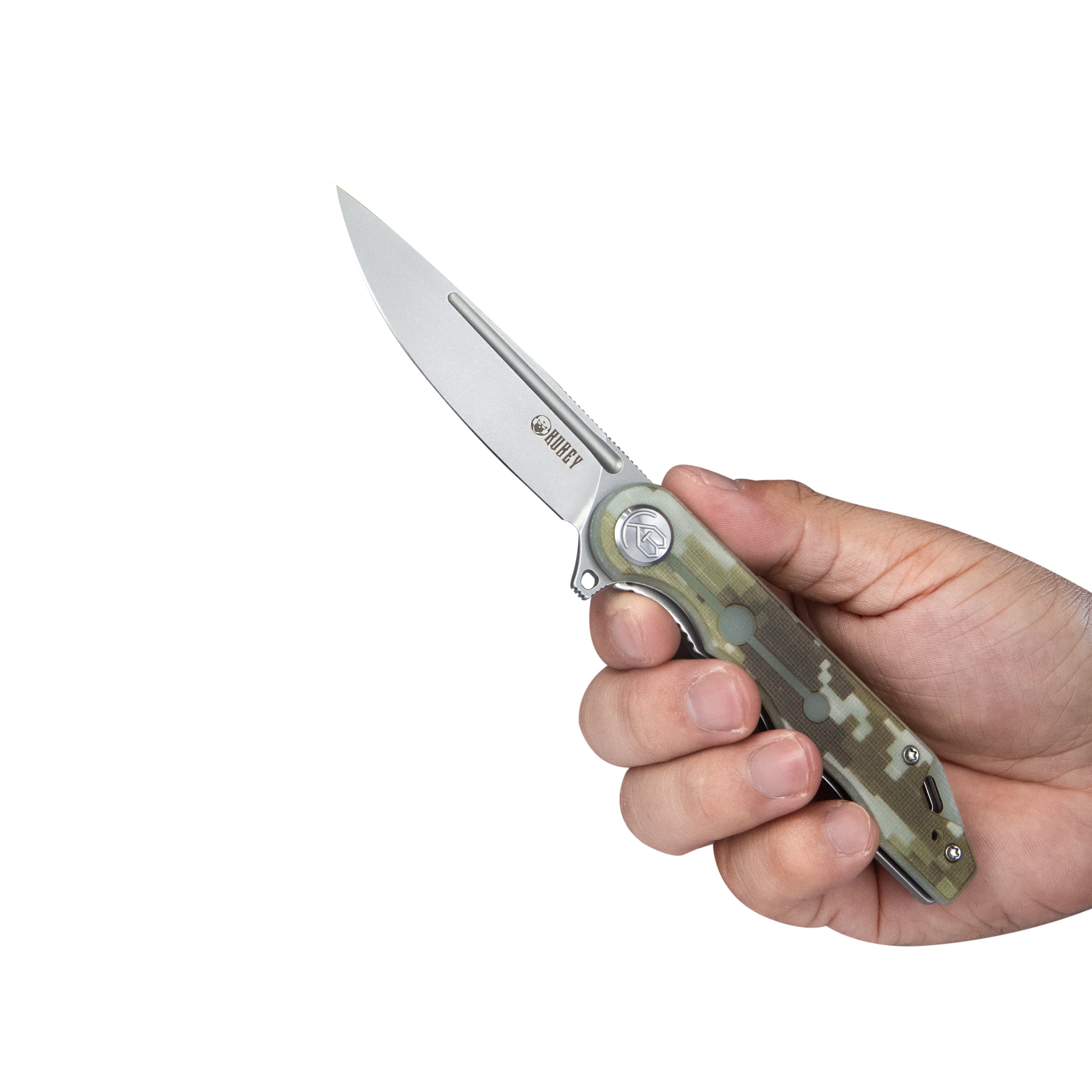 Mizo Liner Lock Flipper Folding Knife Camo G10 Handle 3.15" Bead Blast AUS-10 KU312E