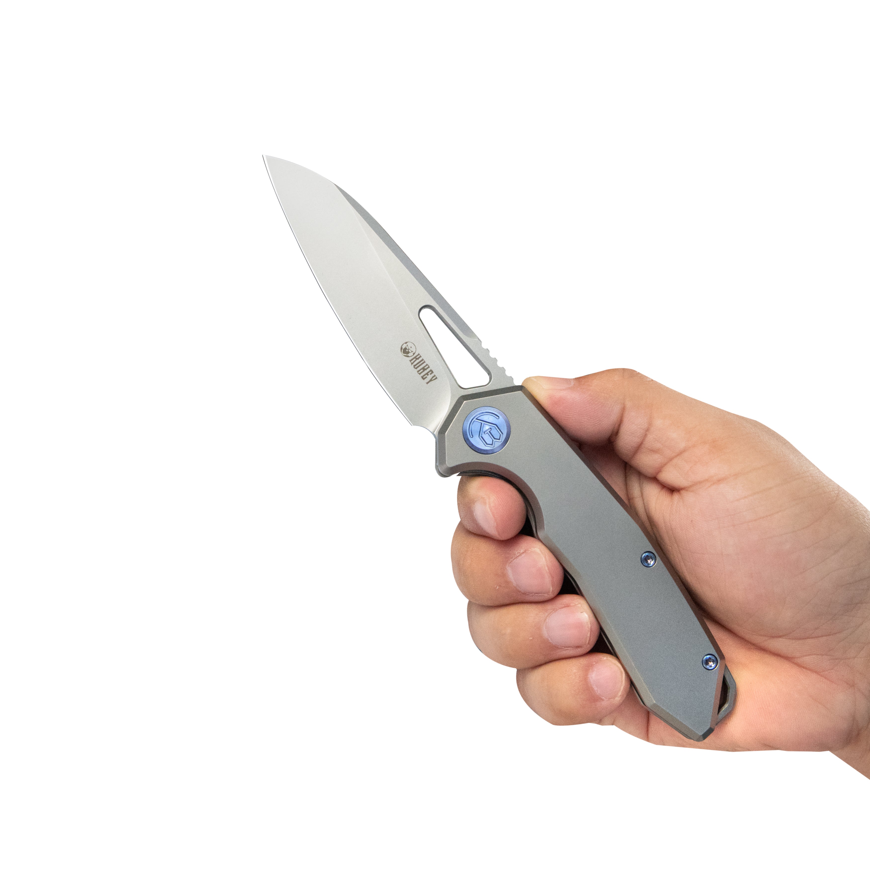 Vagrant Frame Lock Folding Pocket Knife Gray 6AL4V Titanium Handle 2.95" Bead Blasted CPM-S35VN KB284F