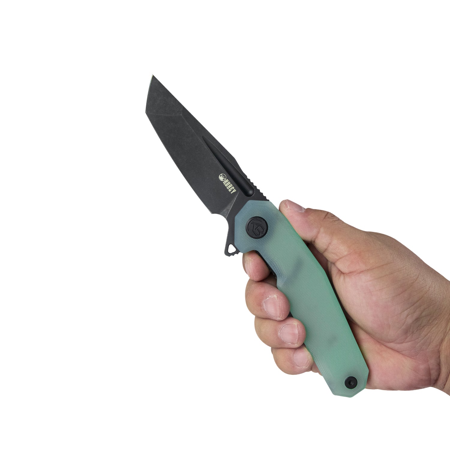 Kubey Carve Liner Lock Tactical Folding Knife Jade G10 Handle 3.27'' AUS-10 KB237F
