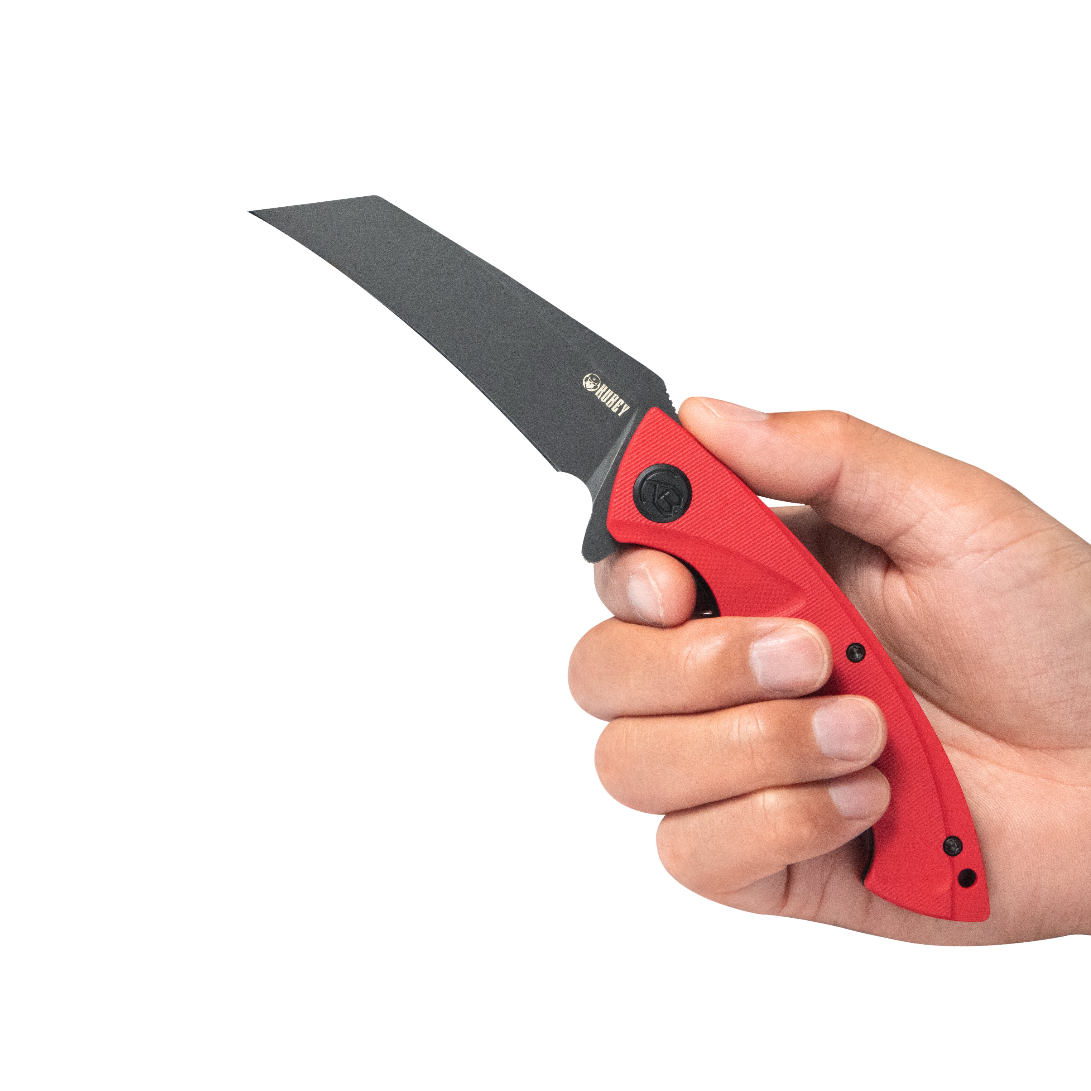 Kubey Anteater Liner Lock Folding Knife Red G10 Handle 3.42" Blackwash 14C28N KU212F