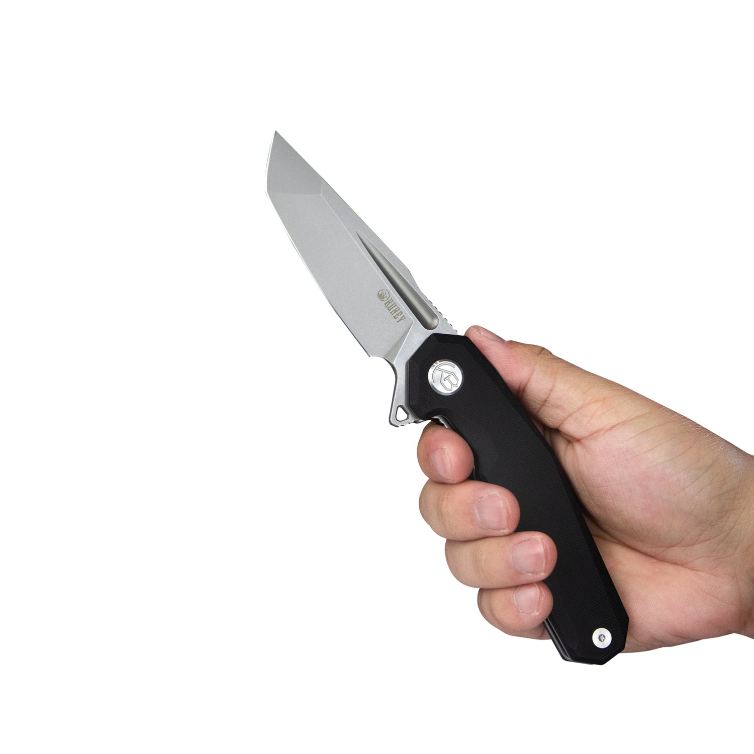 Kubey Carve Liner Lock Tactical Folding Knife Black G10 Handle 3.27''AUS-10 KB237G