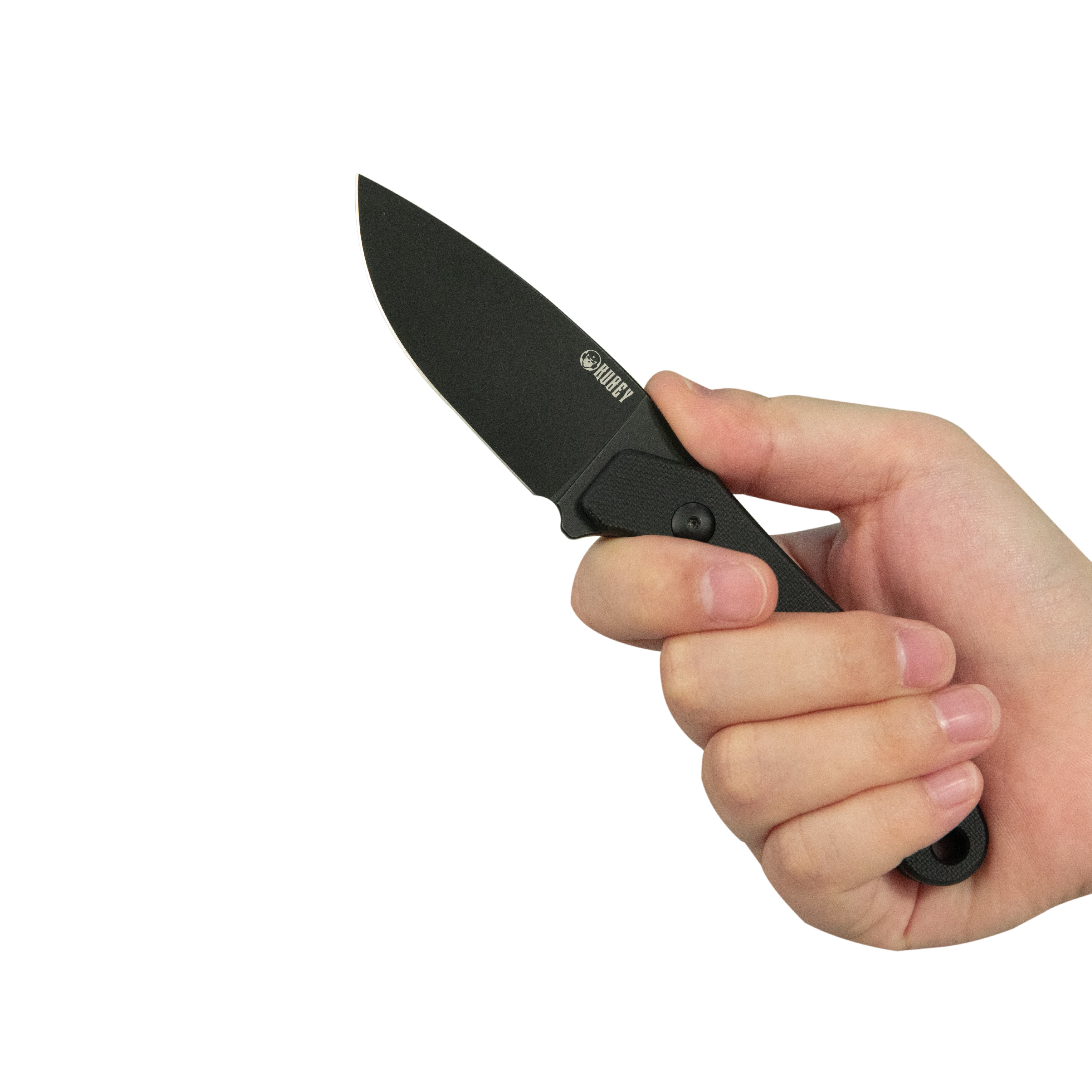 TLB I Drop Point EDC Fixed Blade Knife Black G-10 Handle 2.8" Blackwash 14C28N with Kydex Sheath KU467B