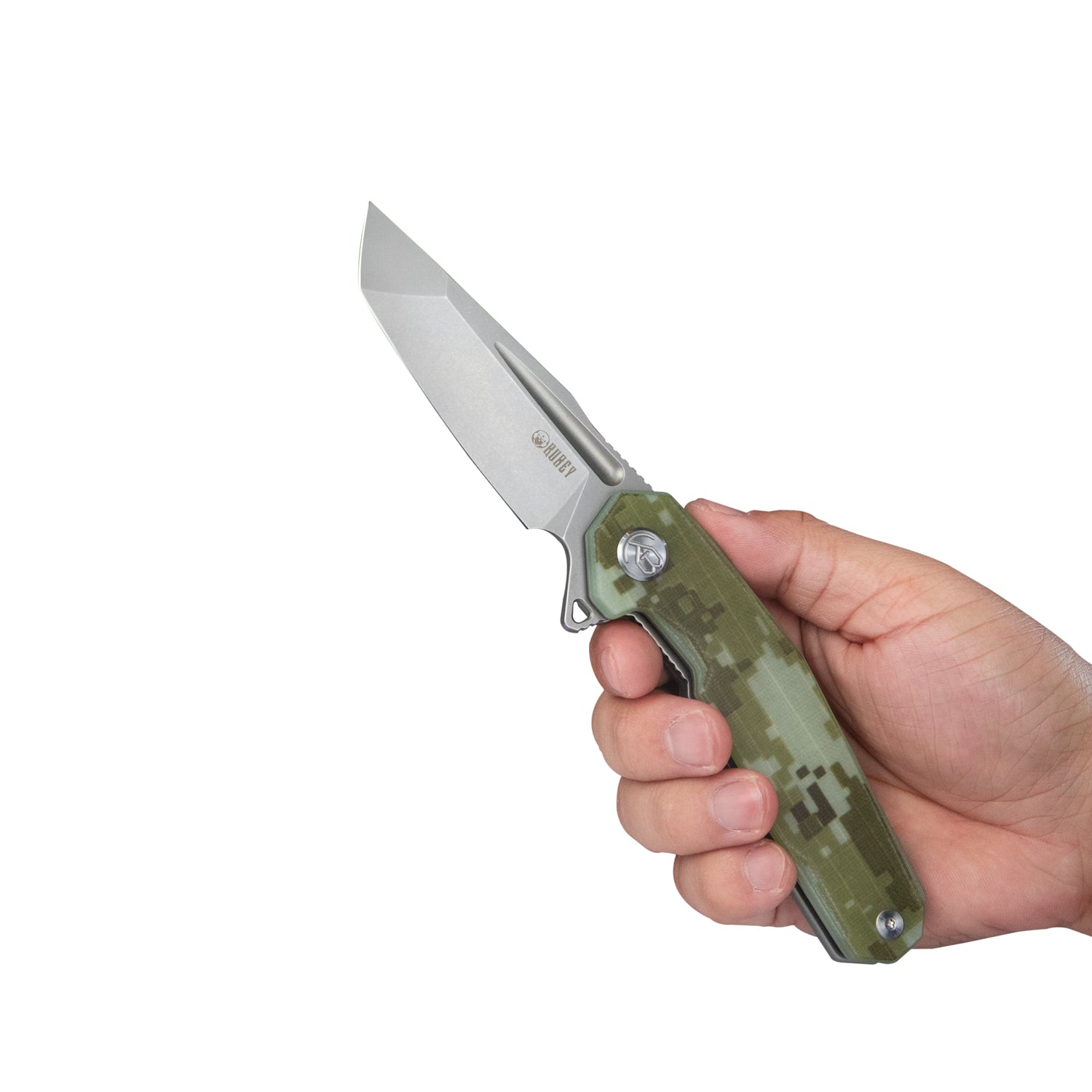 Kubey Carve Liner Lock Tactical Folding Knife Camo G10 Handle 3.27''AUS-10 KB237H