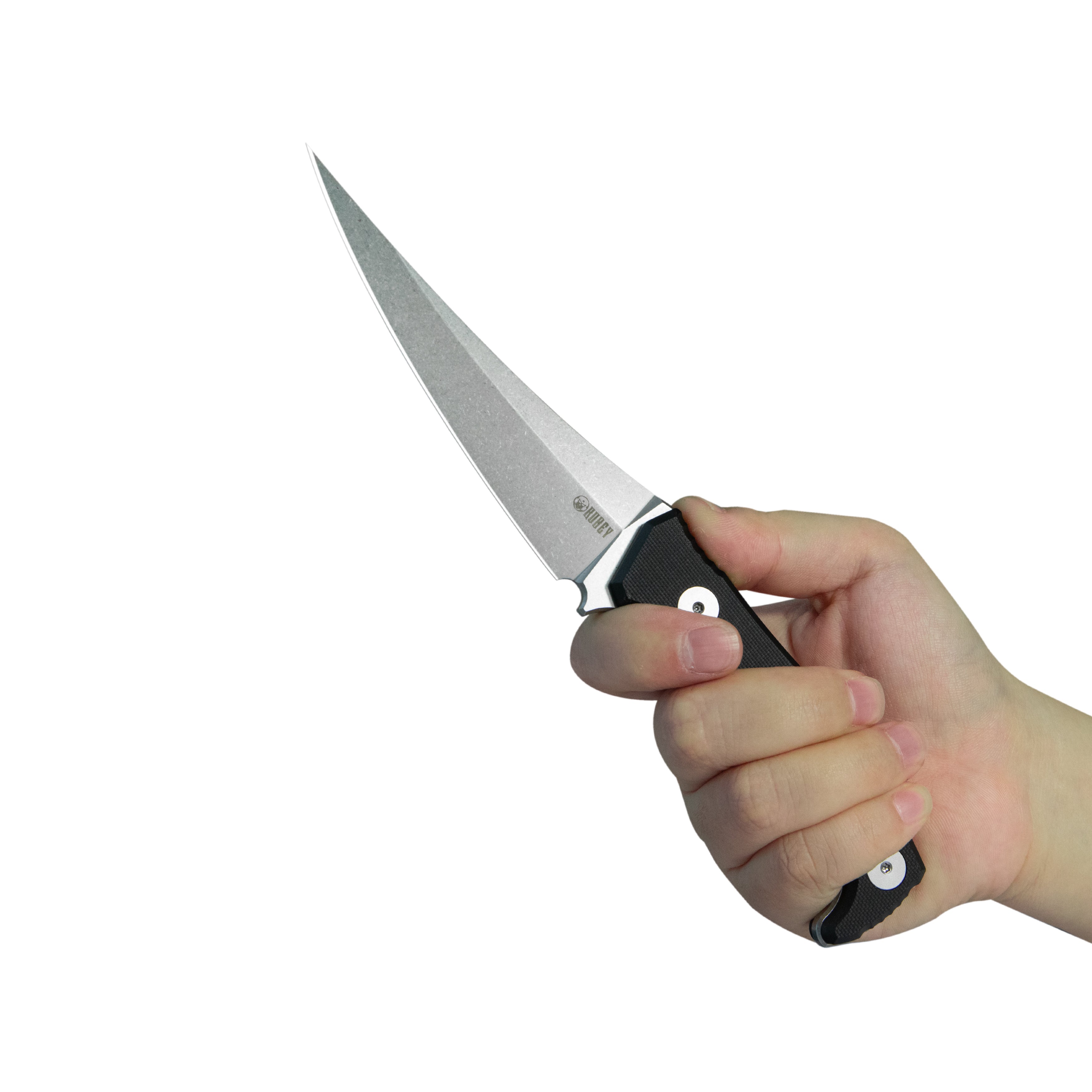 Kubey Sicarii Fixed Blade Knife Black G10 Handle 4.57" Beadblast 14C28N Blade KU477A