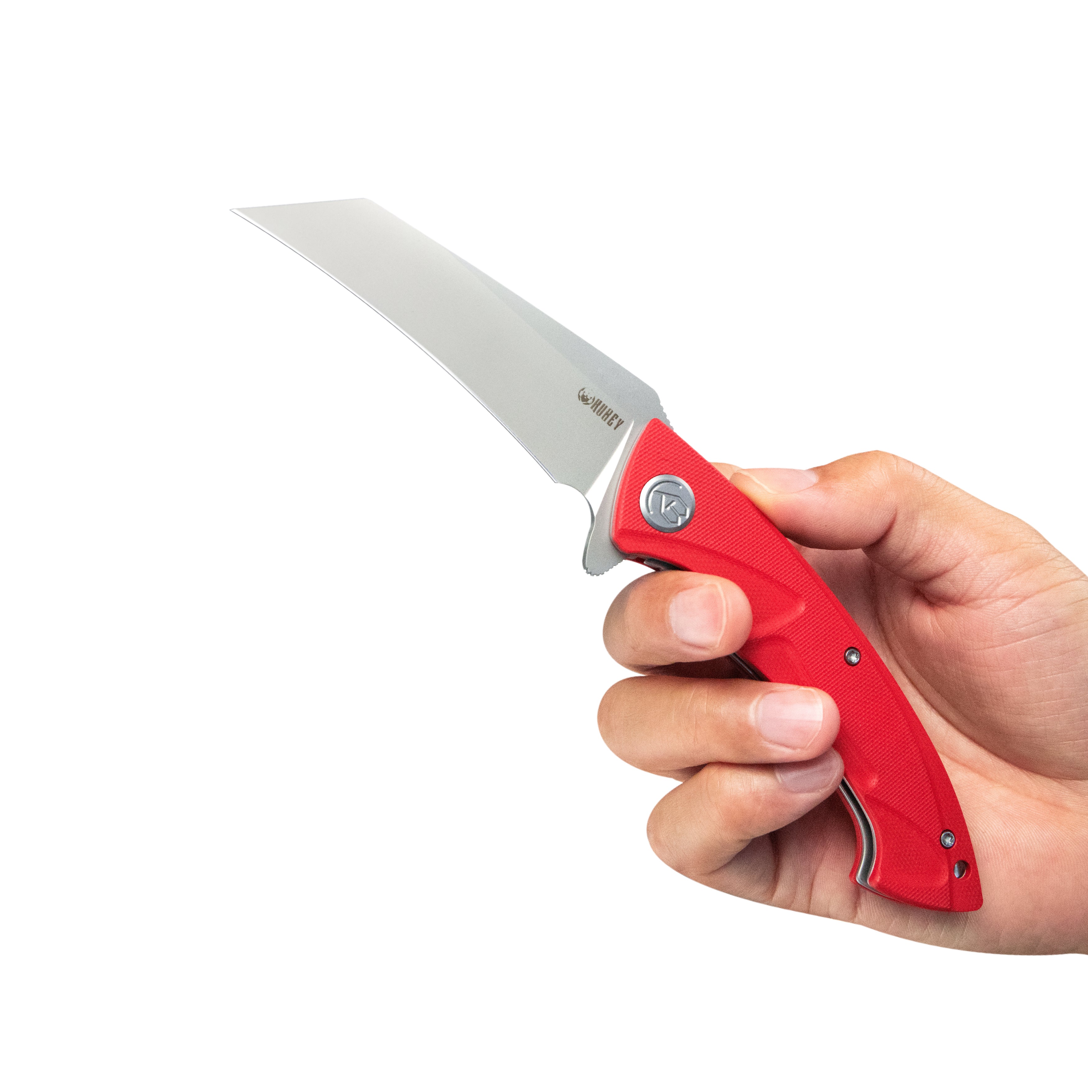 Kubey Anteater Liner Lock Folding Knife Red G10 Handle 3.42" Sandblast 14C28N KU212H