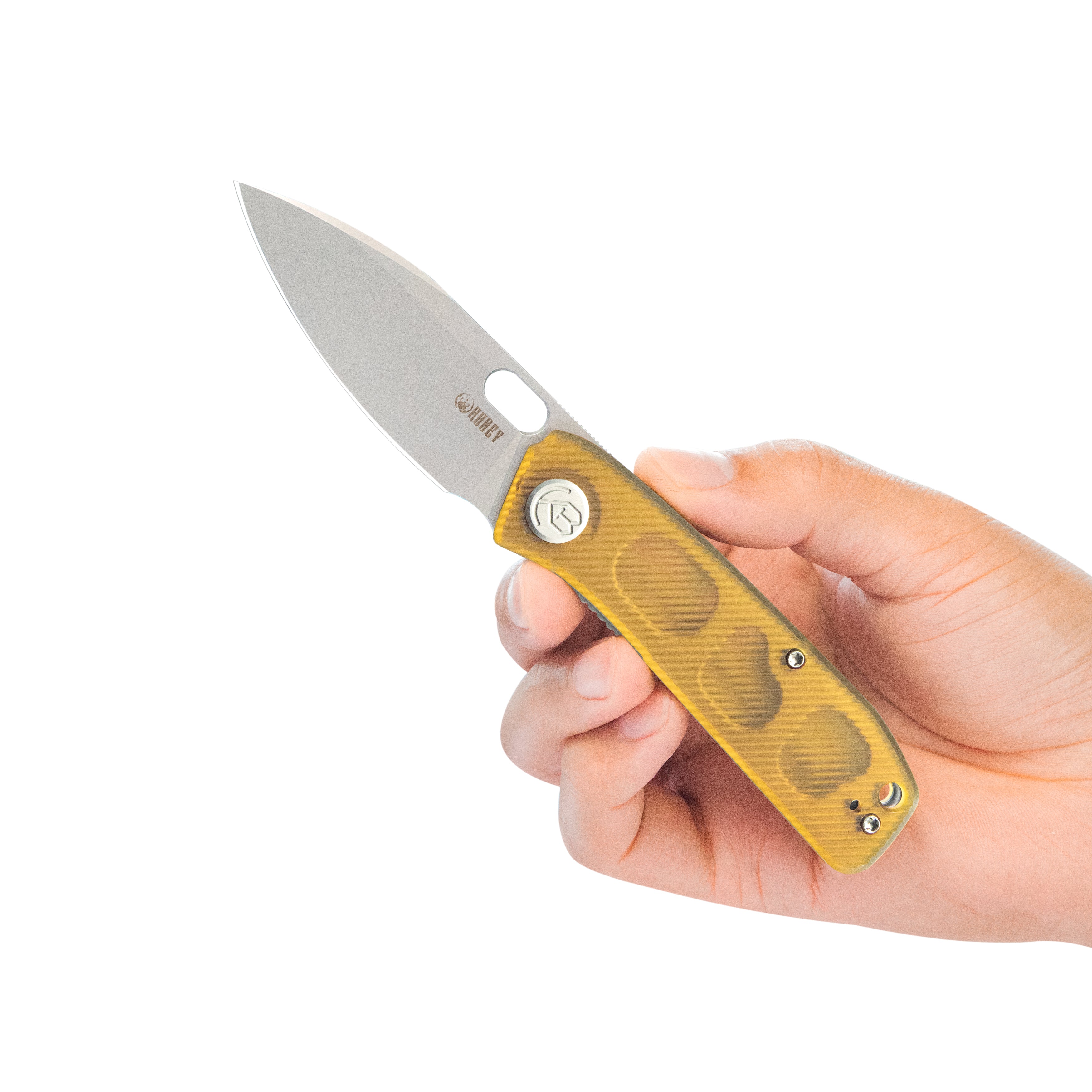 Kubey Hyde Liner Lock EDC Pocket Knife Ultem Handle 2.95" Beadblast 14C28N KU2104I