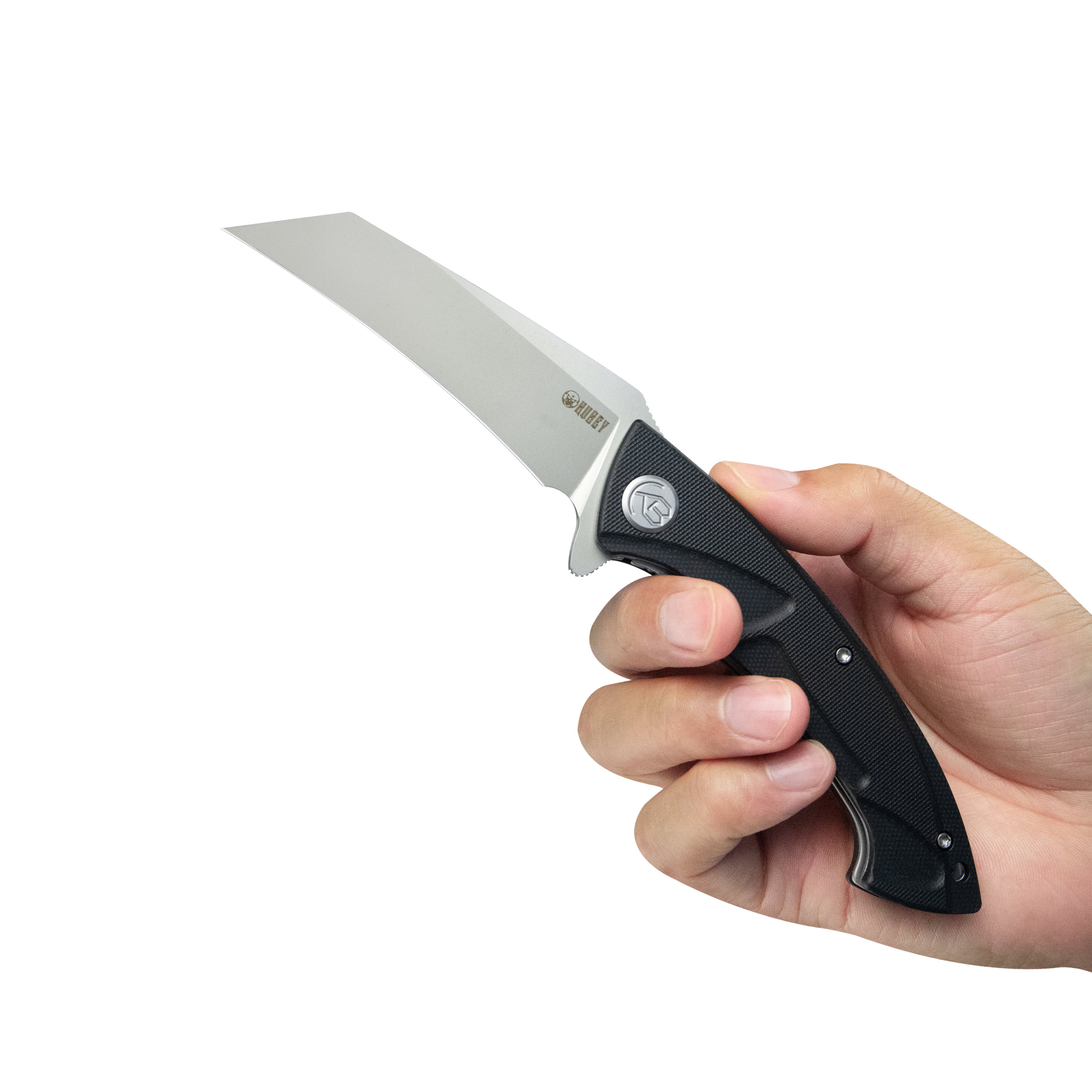 Kubey Anteater Liner Lock Folding Knife Black G10 Handle 3.42" Sandblast 14C28N KU212I