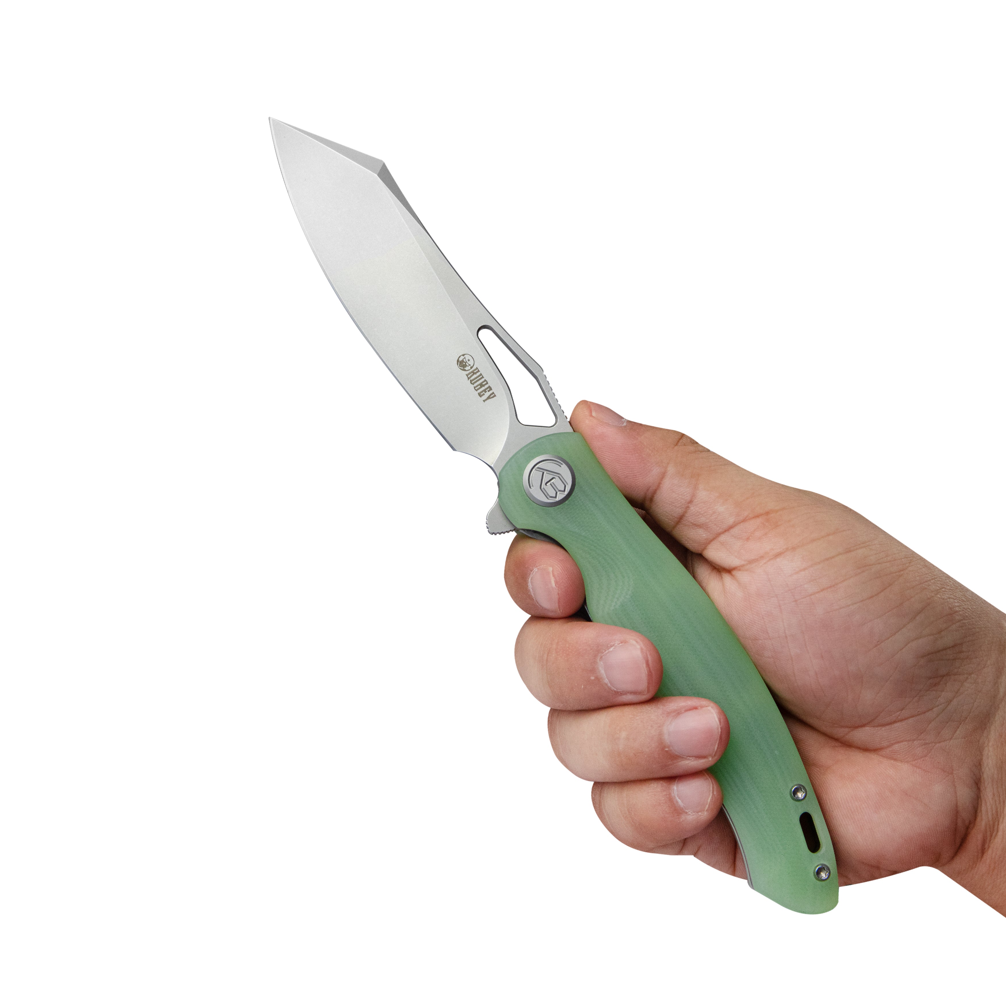 Drake Liner Lock Folding Knife Jade G10 Handle 3.74'' Beadblasted AUS-10 KU239I