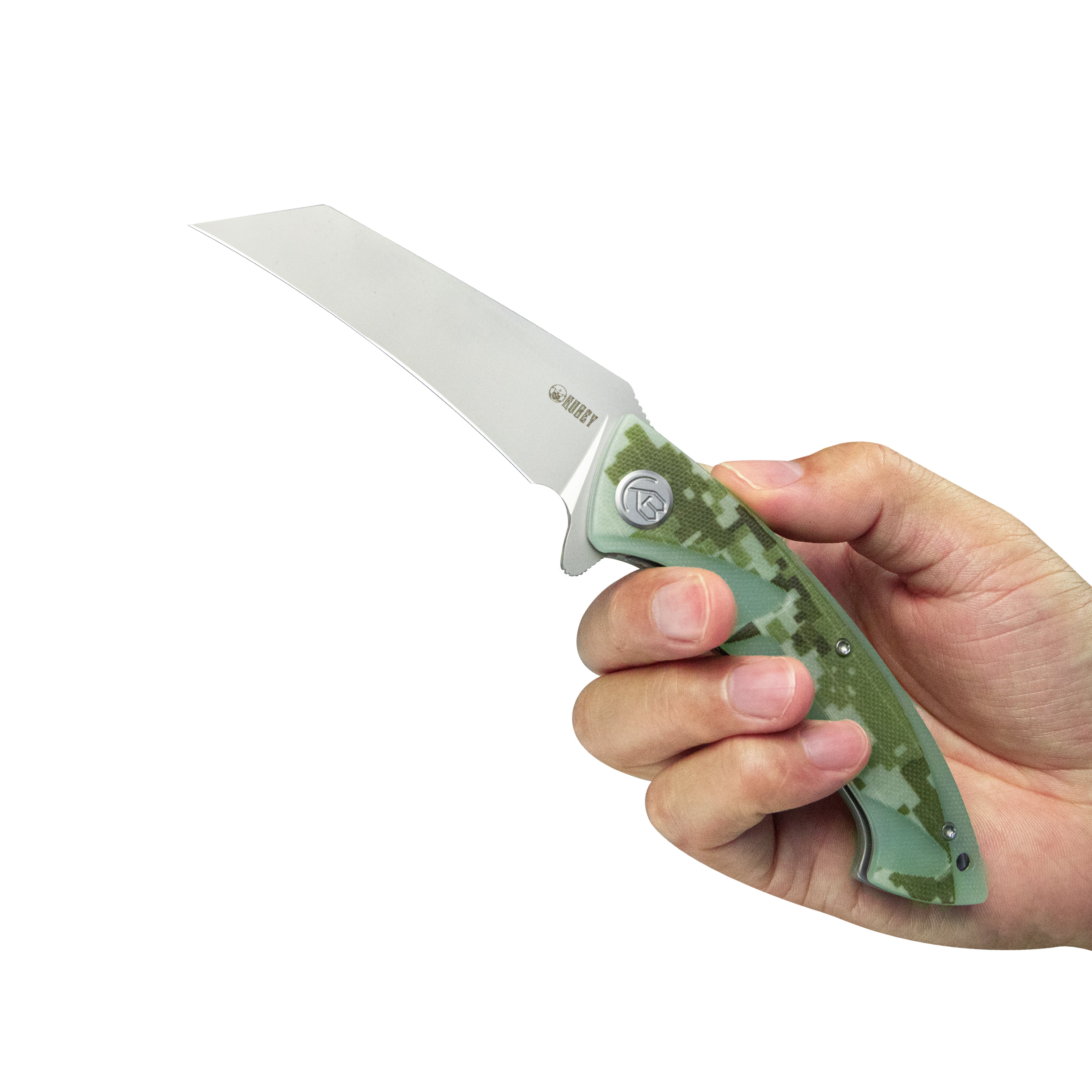 Kubey Anteater Liner Lock Folding Knife Camo G10 Handle 3.42" Sandblast 14C28N KU212J