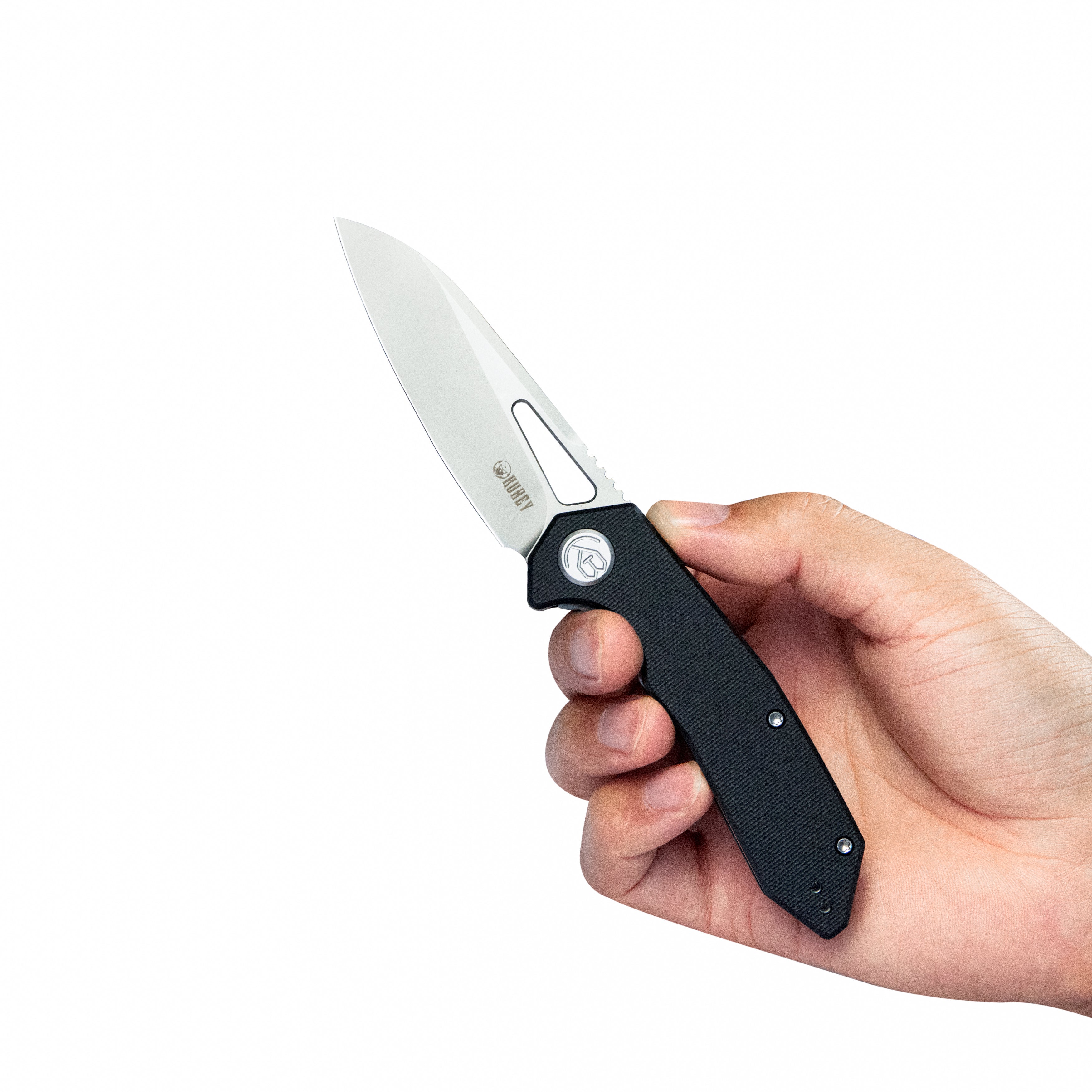 KubeyVagrant Liner Lock Folding Knife Black G10 Handle 3.1" Sandblast 14C28N KU291N