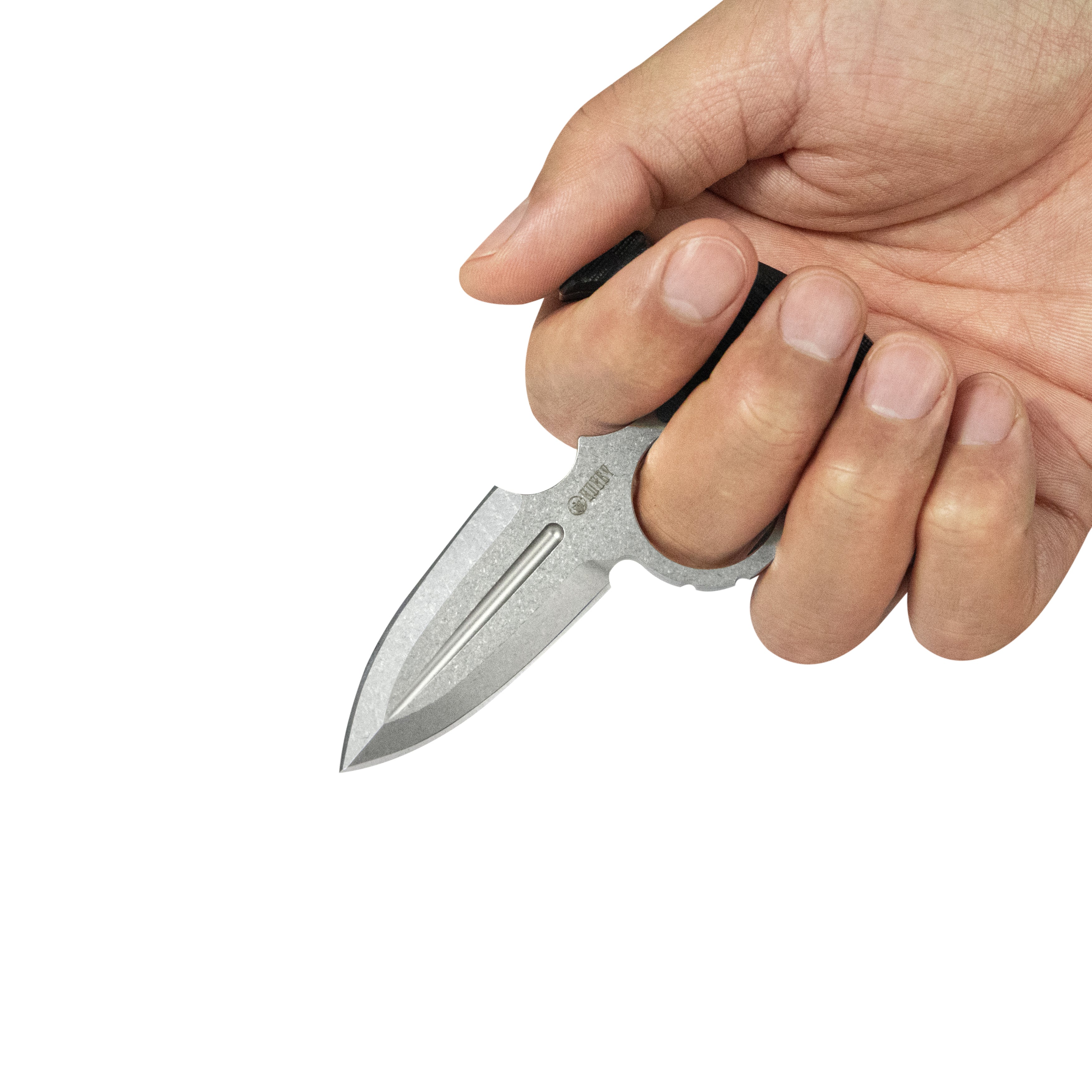 Kubey Cavy Fixed Blade Knife Black G10 Handle 2.95'' Stonewash 14C28N Blade KU403A