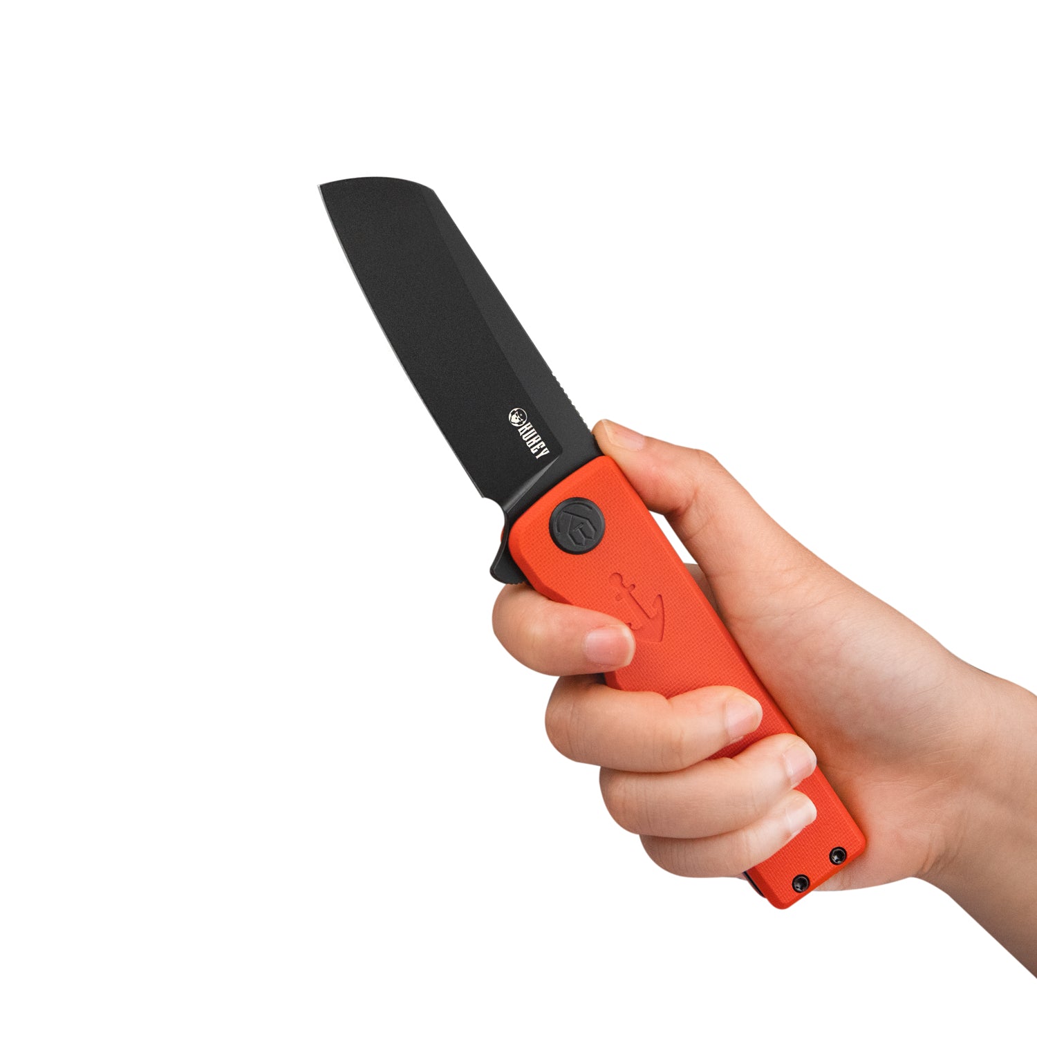 Sailor Liner Lock Flipper Outdoor Pocket Knife Orange G10 Handle 3.11" Blackwashed AUS-10 Blade KU317F