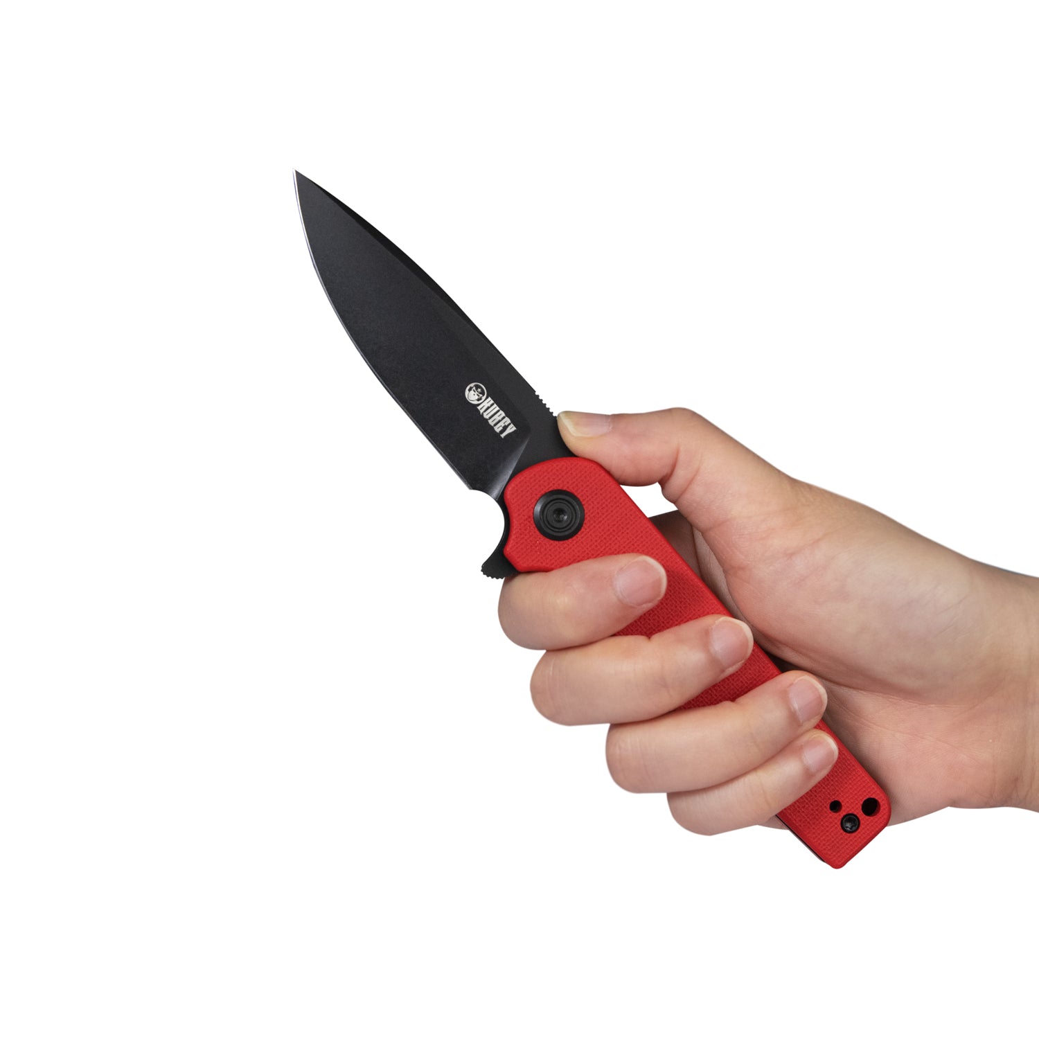 Wolverine Liner Lock Folding Knife Red G10 Handle 2.91" Dark Stonewashed D2 KU233E