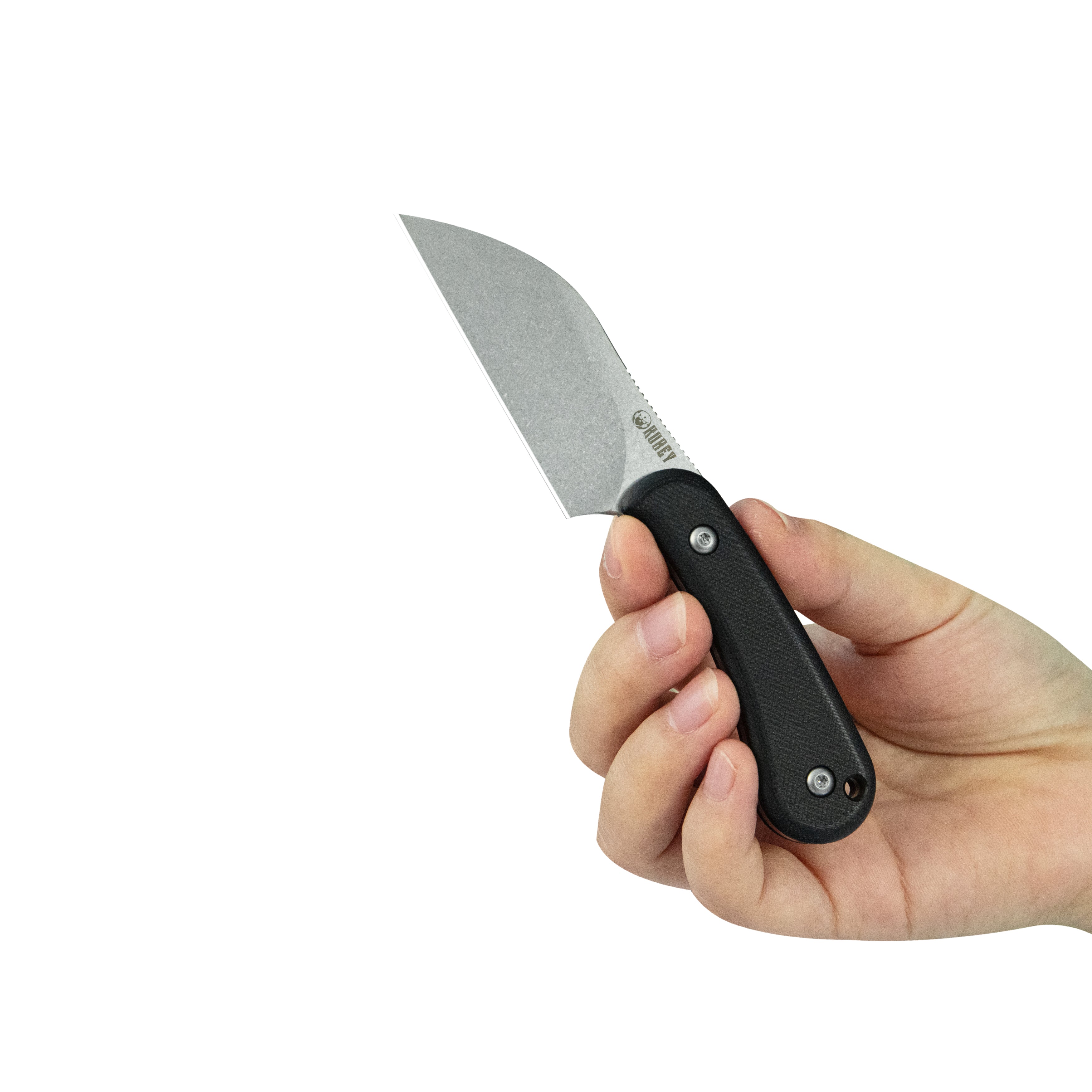 Kubey Rockhopper Fixed Blade Knife Black G10 Handle 2.60" Beadblast 14C28N KU412A