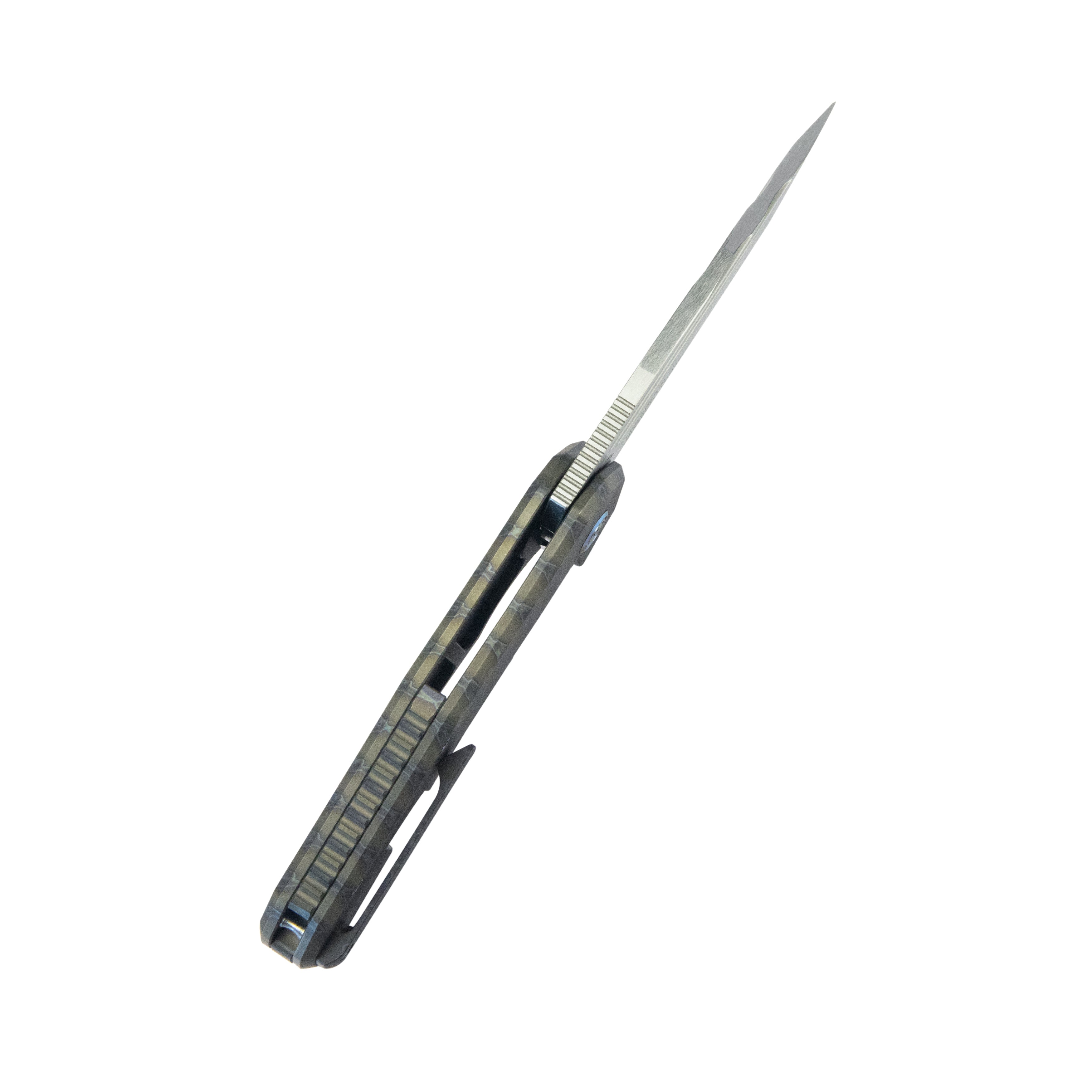 Mikkel Willumsen Design Bravo one Frame Tactical Folding Knife 6AL4V Titanium 3.39" Belt Satin Boher M390 KB366B