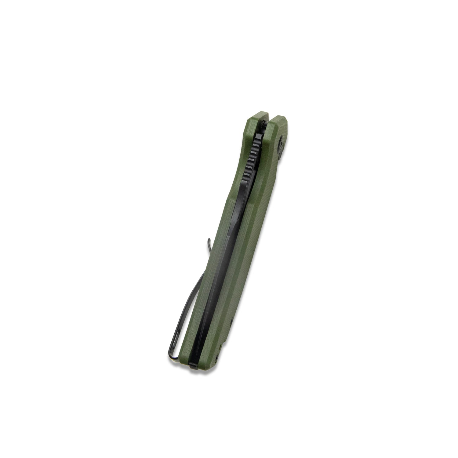 RDF Pocket Knife with Button Lock, Full-Contoured Green G-10 Handle 3.11" Blackwash AUS-10 Blade, Lightweight Folding Knife for EDC KU316B