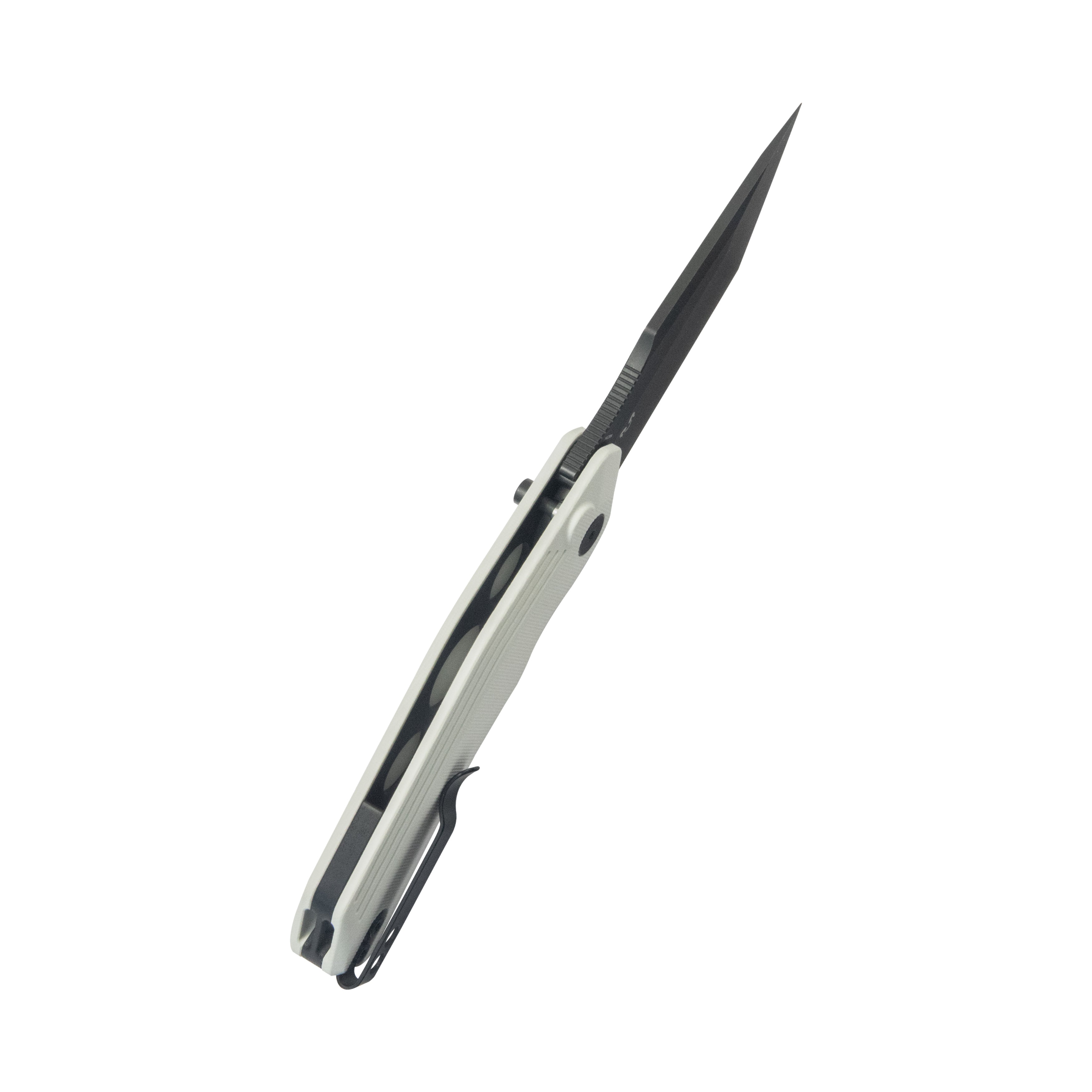 Kubey Yokai Folding Knife Ivory G-10 Handle 3.23'' Blackwashed 14C28N Blade KU392D