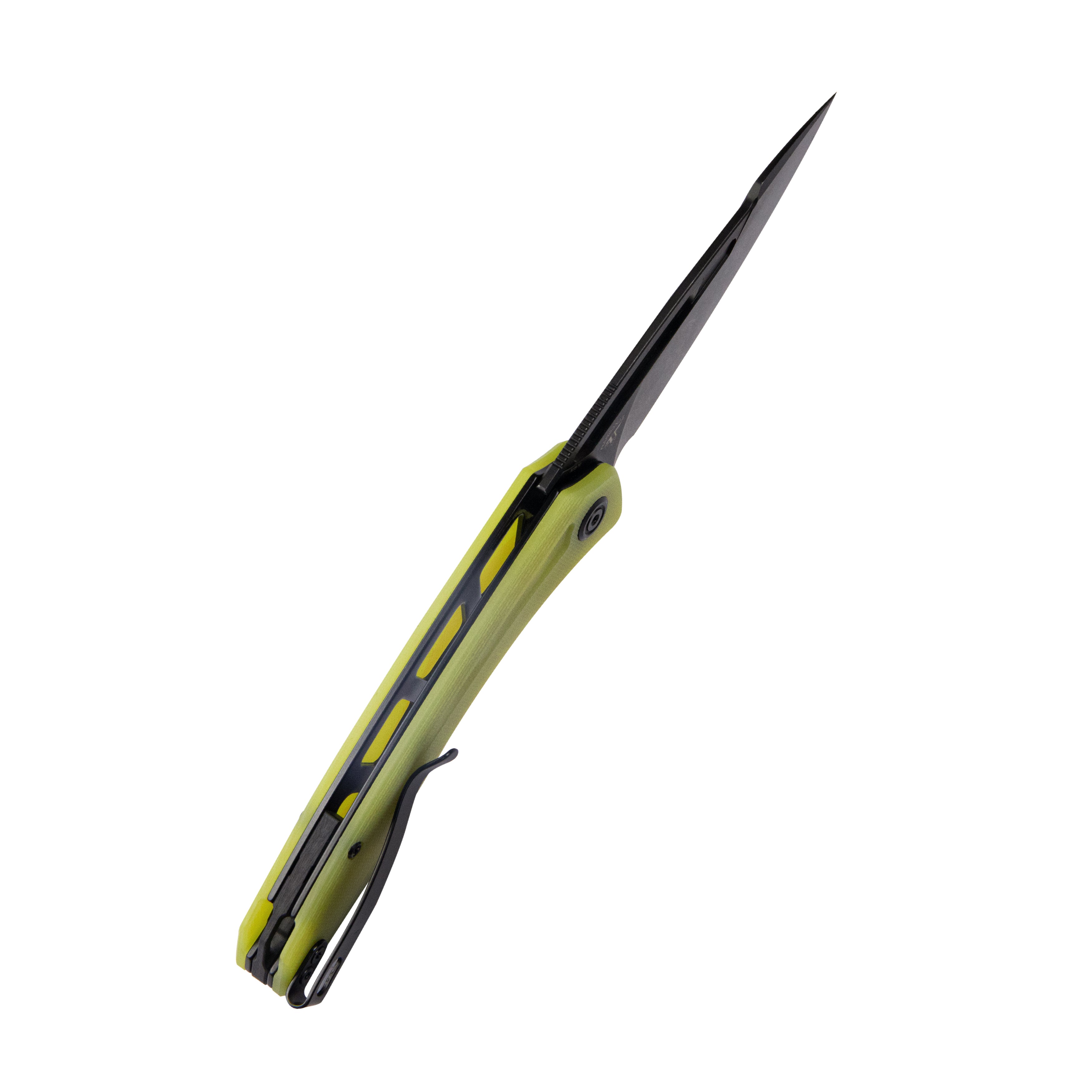 Merced Folding Knife 3.46" Blackwash AUS-10 Blade With Durable Translucent Yellow G10 Handle Reliable Tactical Pocket Knife KU345C
