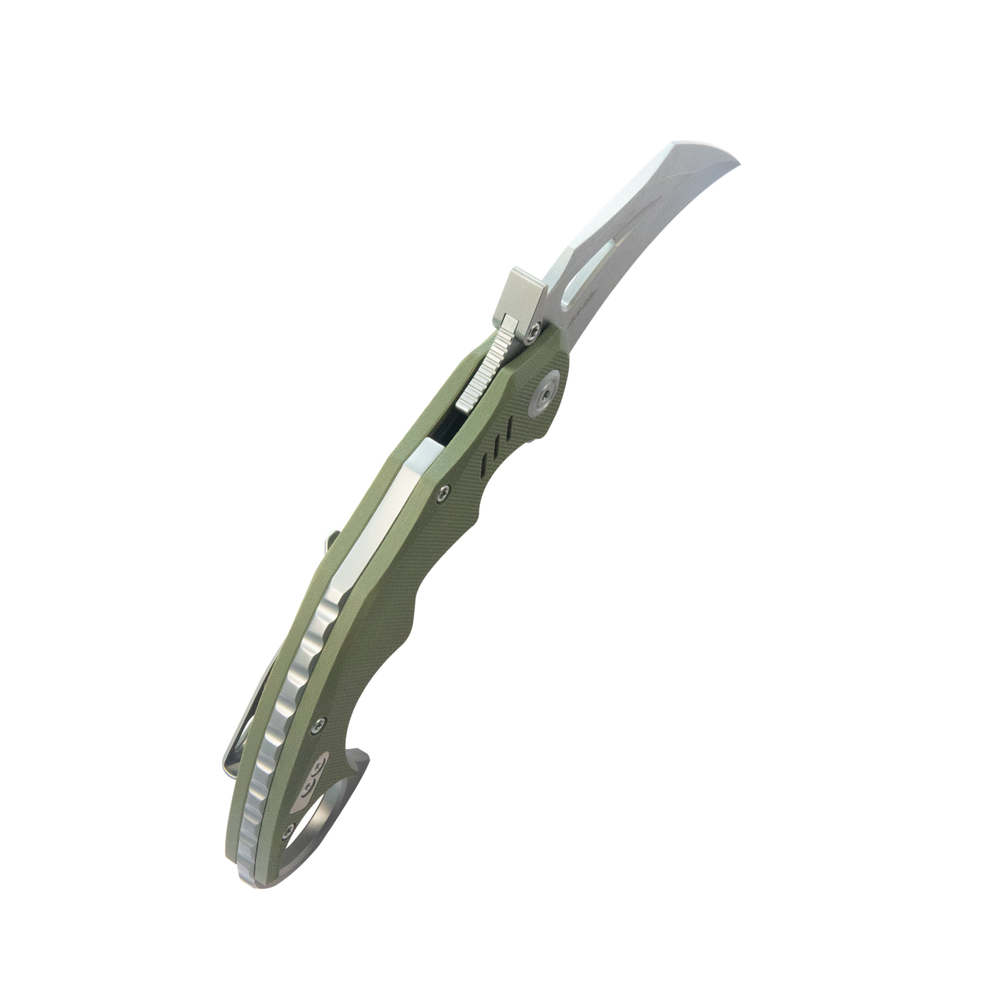 Kubey Mini Wrath Karambit Folding Knife Green G-10 Handle 2.44" Beadblast 14C28N Blade KU262B