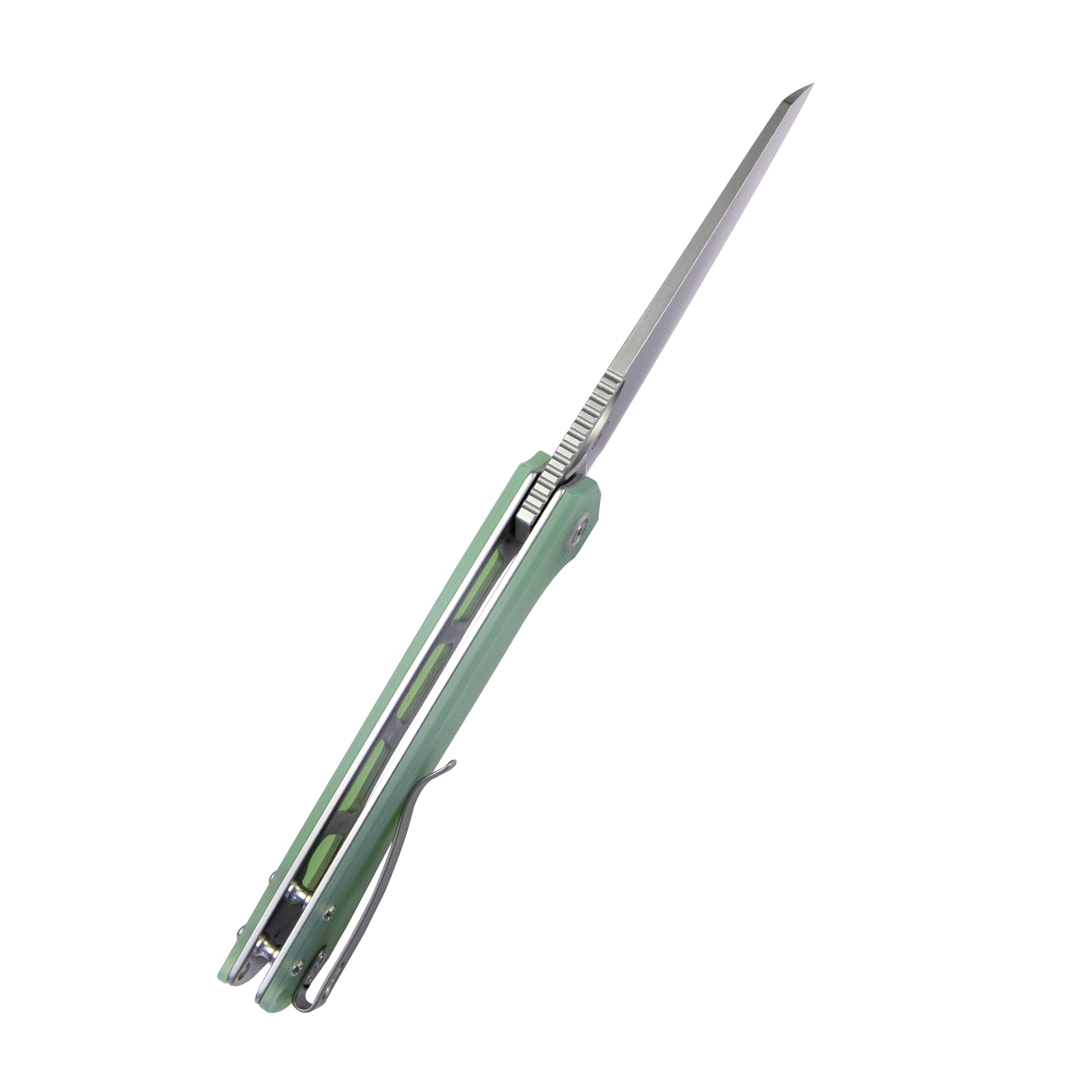 Elang Liner Lock Folding Knife Jade G10 Handle 3.94" Bead Blasted Sheepsfoot AUS-10 KU365C