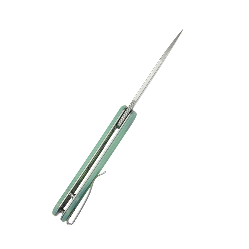 NEO Outdoor Folding Pocket Knife Jade G10 Handle 3.43" Beadblast AUS-10 KU371C
