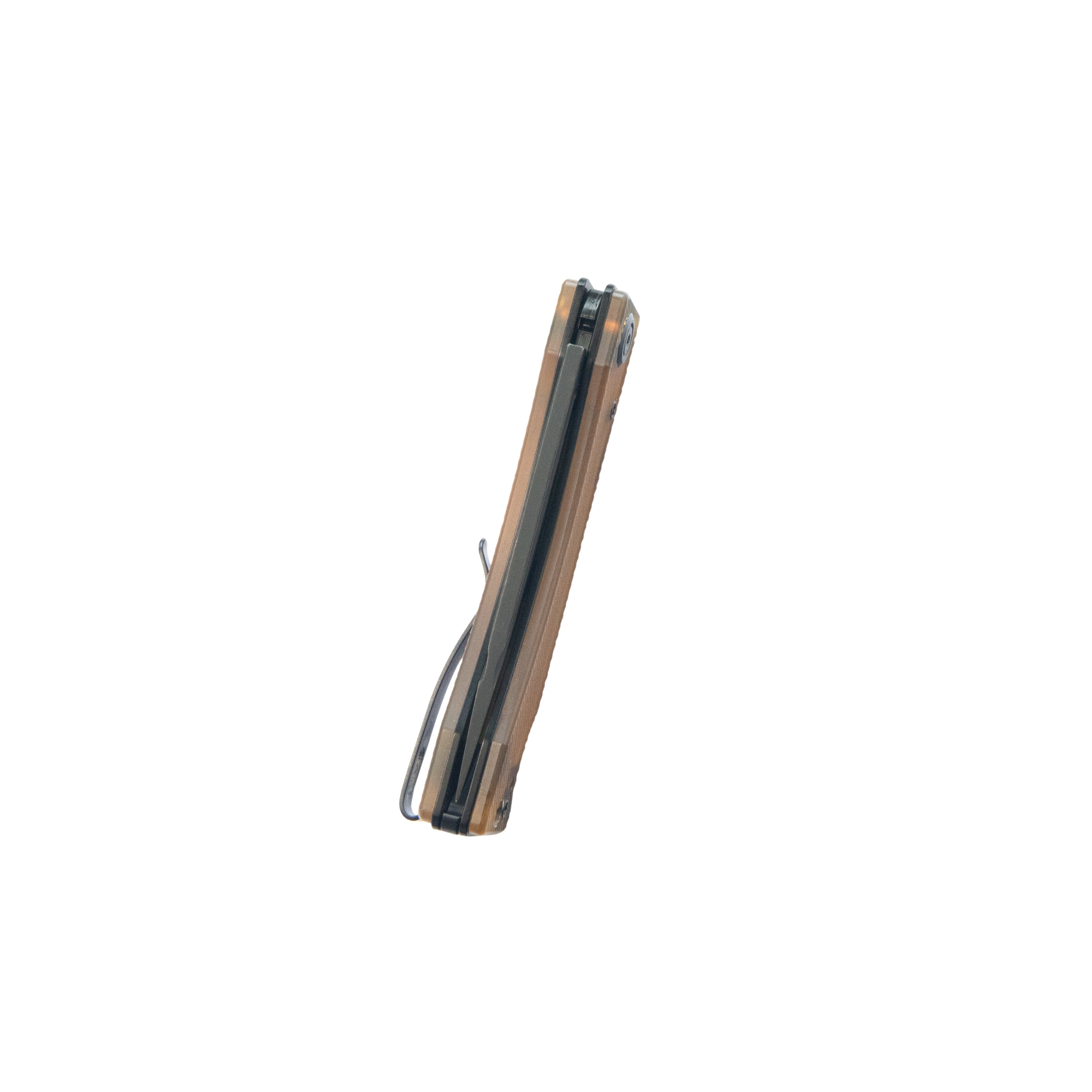 Kubey Akino Lockback Pocket Folding Knife Ultem Handle 3.15" Blackwash Sandvik 14C28N KU2102H