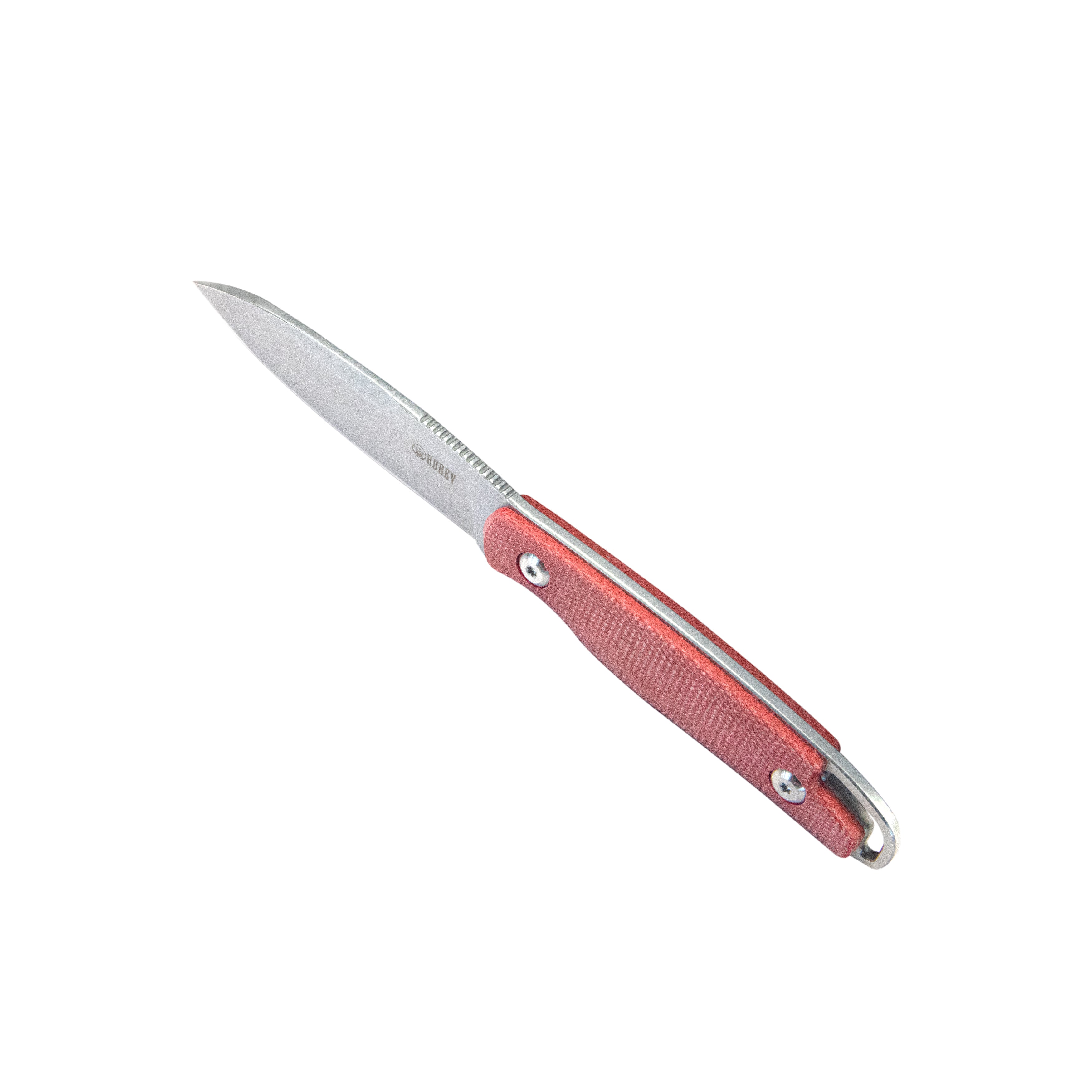 Kubey Dust Devil Utility Knife Fixed Blade Knives Red Micarta 3.23'' Beadblast 14C28N KU357B