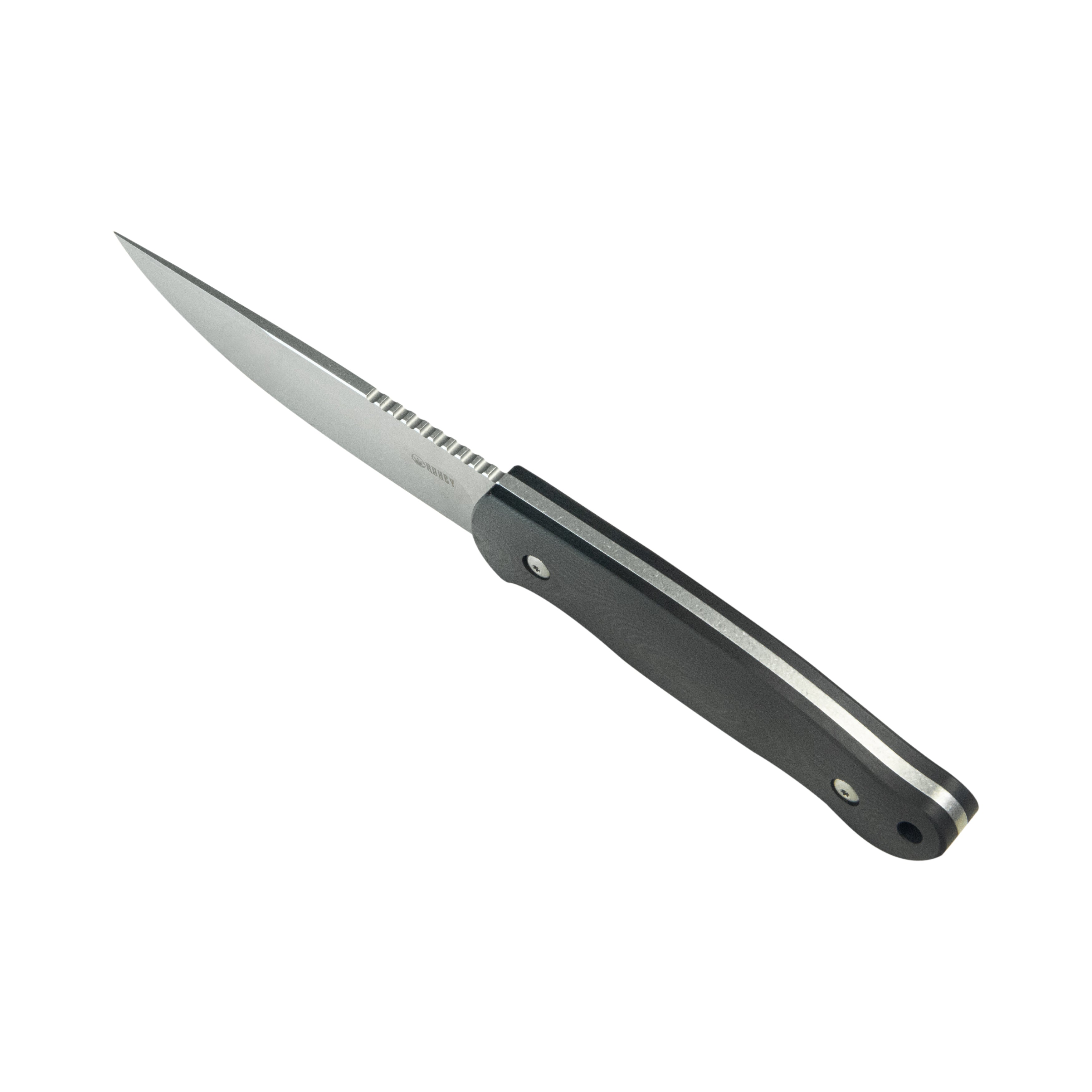 Kubey Eskoria Fixed Blade Knife Black G-10 Handle 5.11" Beadblast 14C28N Blade KU268A