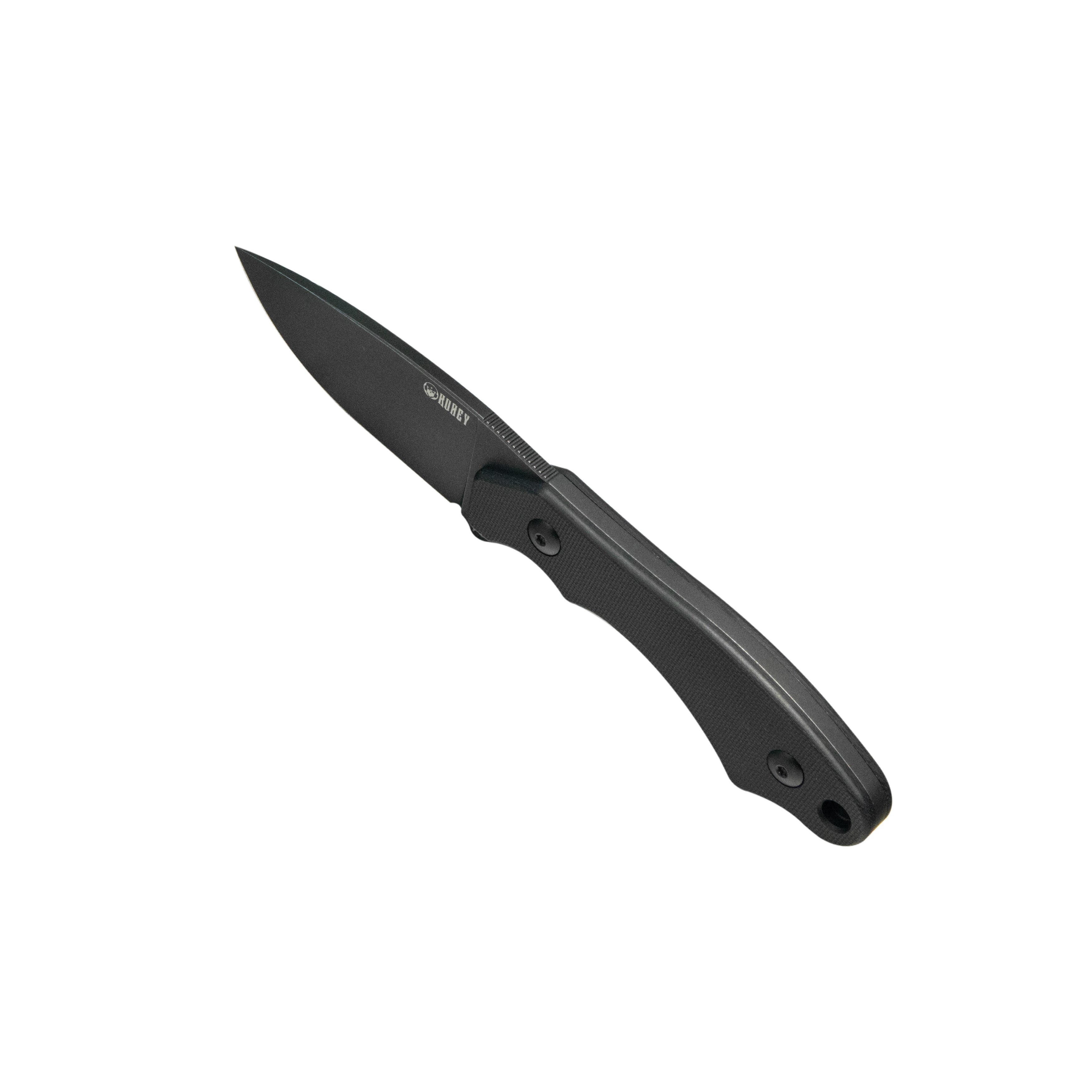 TLB I Drop Point EDC Fixed Blade Knife Black G-10 Handle 2.8" Blackwash 14C28N with Kydex Sheath KU467B