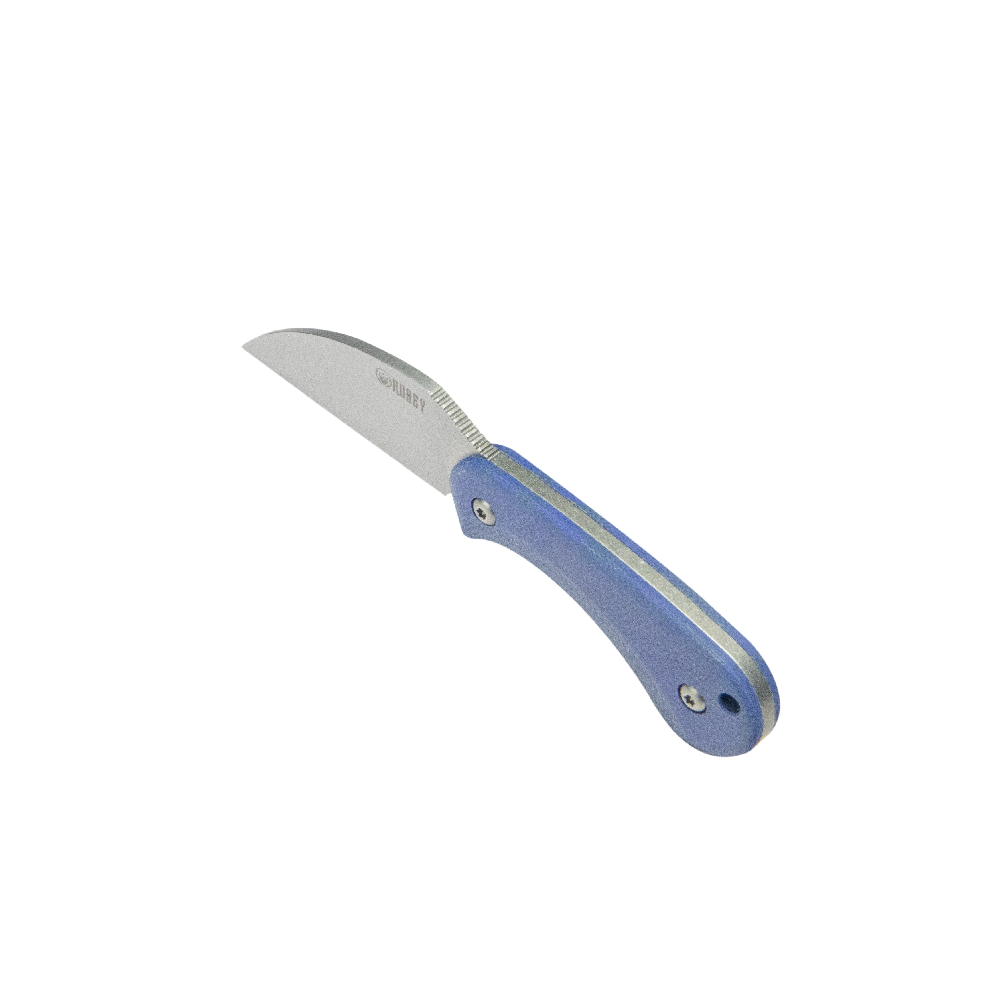 Kubey Pixie Fixed Blade Knife Blue Micarta Handle 2.36" Beadblast 14C28N Blade KU424B