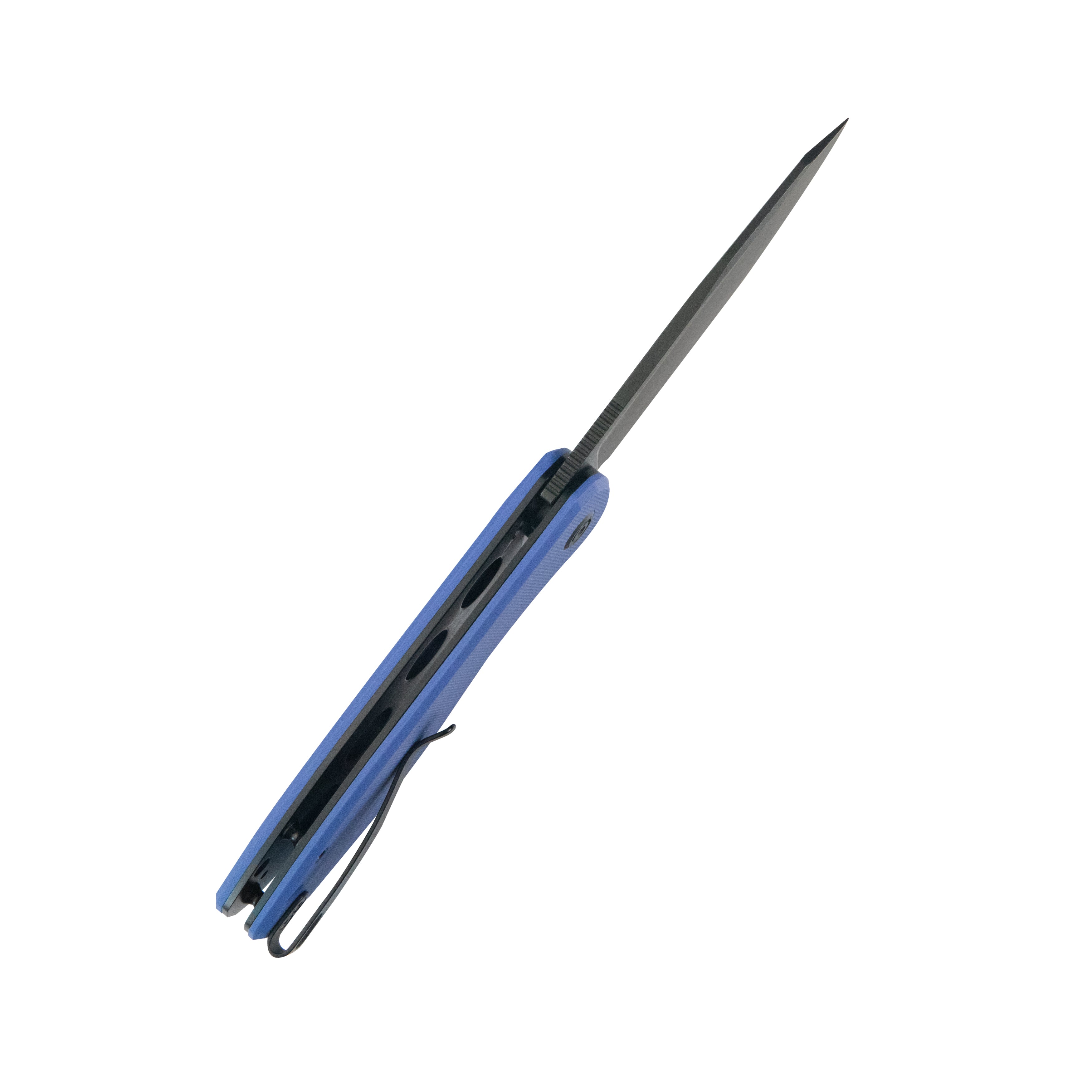 Master Chief Outdoor Folding Pocket Knife Blue G10 Handle 3.43" Blackwash 14C28N KU358P