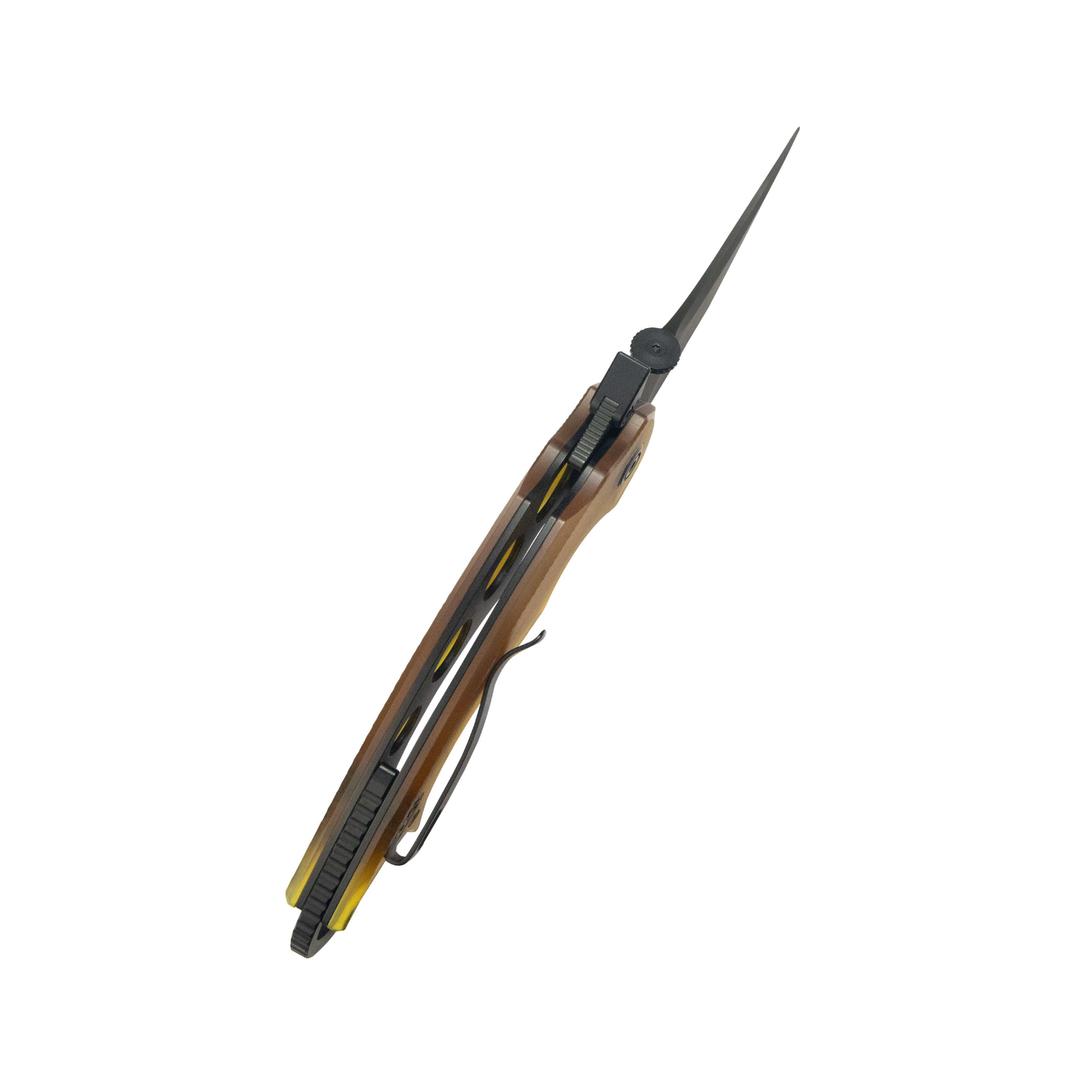 Kubey Jaw Pikal Karambit Folding Knife Ultem Handle 2.52" Blackwash 14C28N Blade KU440E