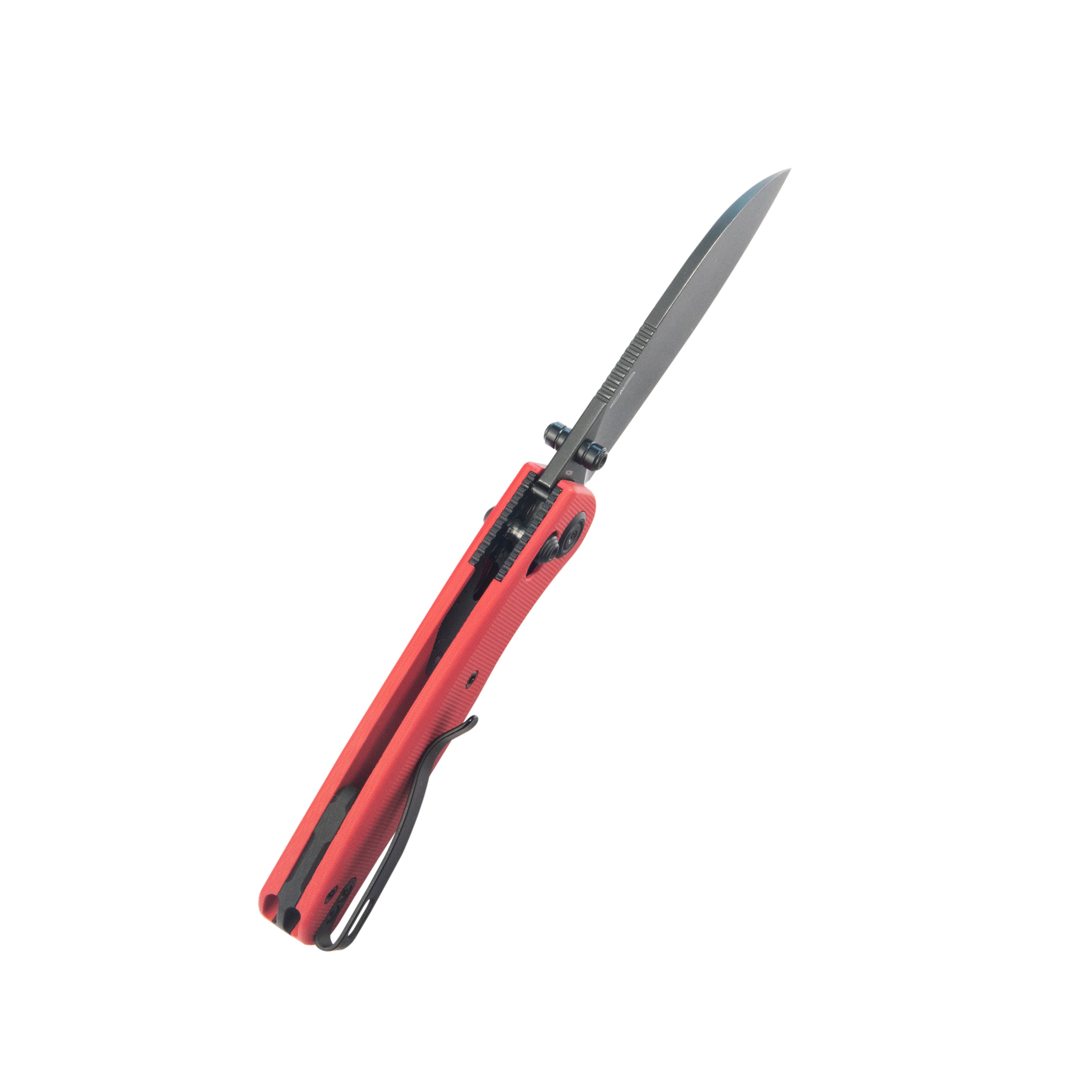 Kubey Breeze Every Carry Pocket Knife Crossbar Lock Red G10 Handle 3.03" Blackwash 14C28N Blade KU288F